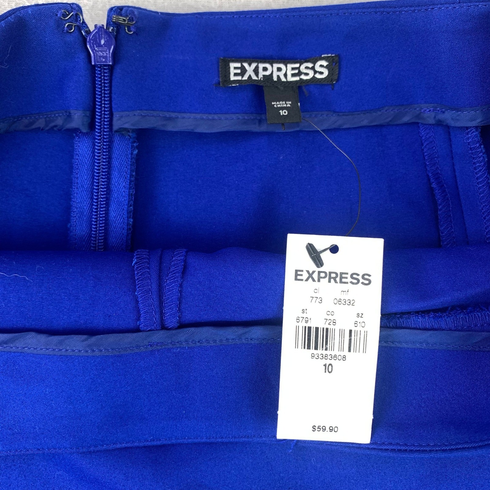 Express Skort Women 10 Blue NWT Mini Asymmetrical Front Wrap Stretch Casual