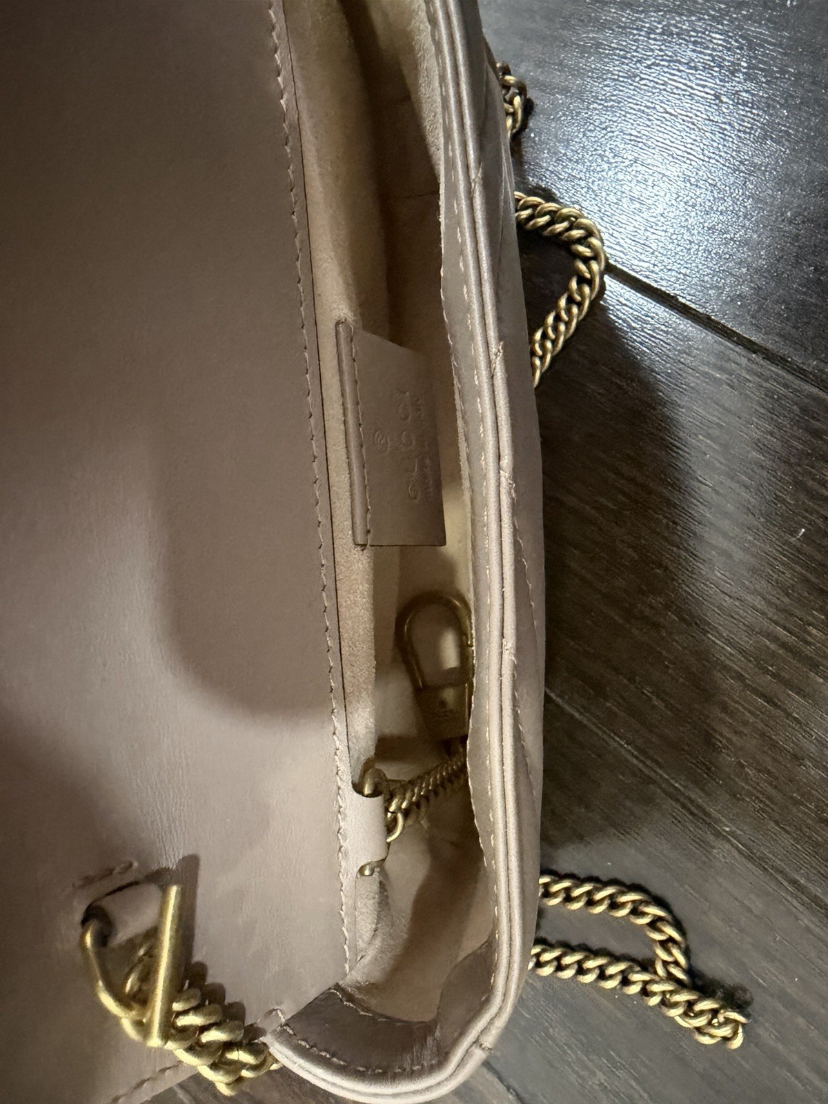Gucci 476433 GG Marmont Matelasse Super Mini Bag Shoulder Porcelain Rose