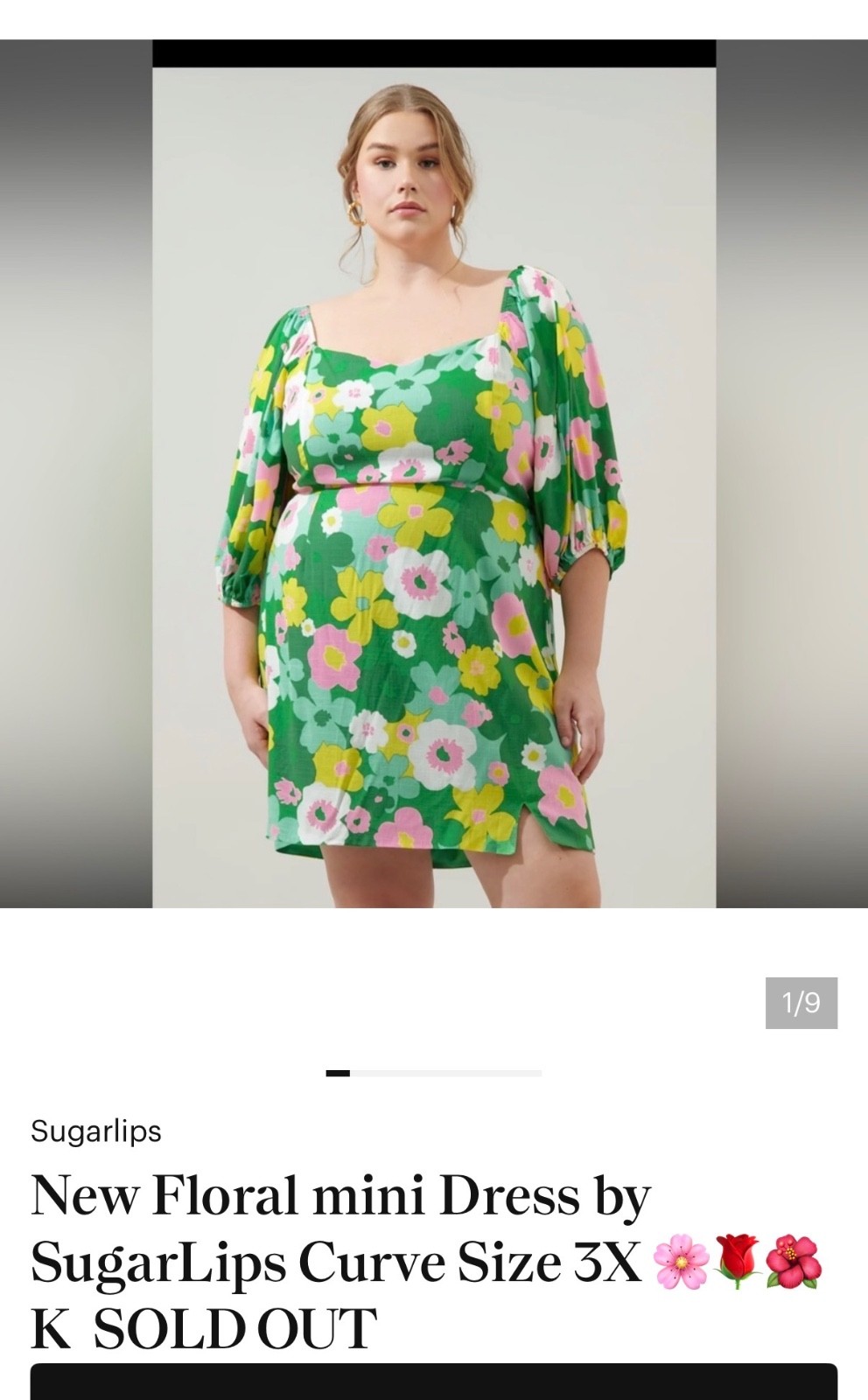 NWT Sugarlips Floral Mini Dress plus 3X K🌸🌹🌺