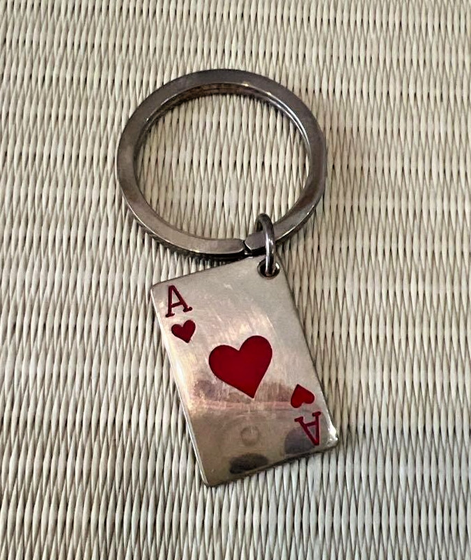 Tiffany & Co Heart Ace Key Ring Ace of Hearts Playing Card Silver 925 Vintage
