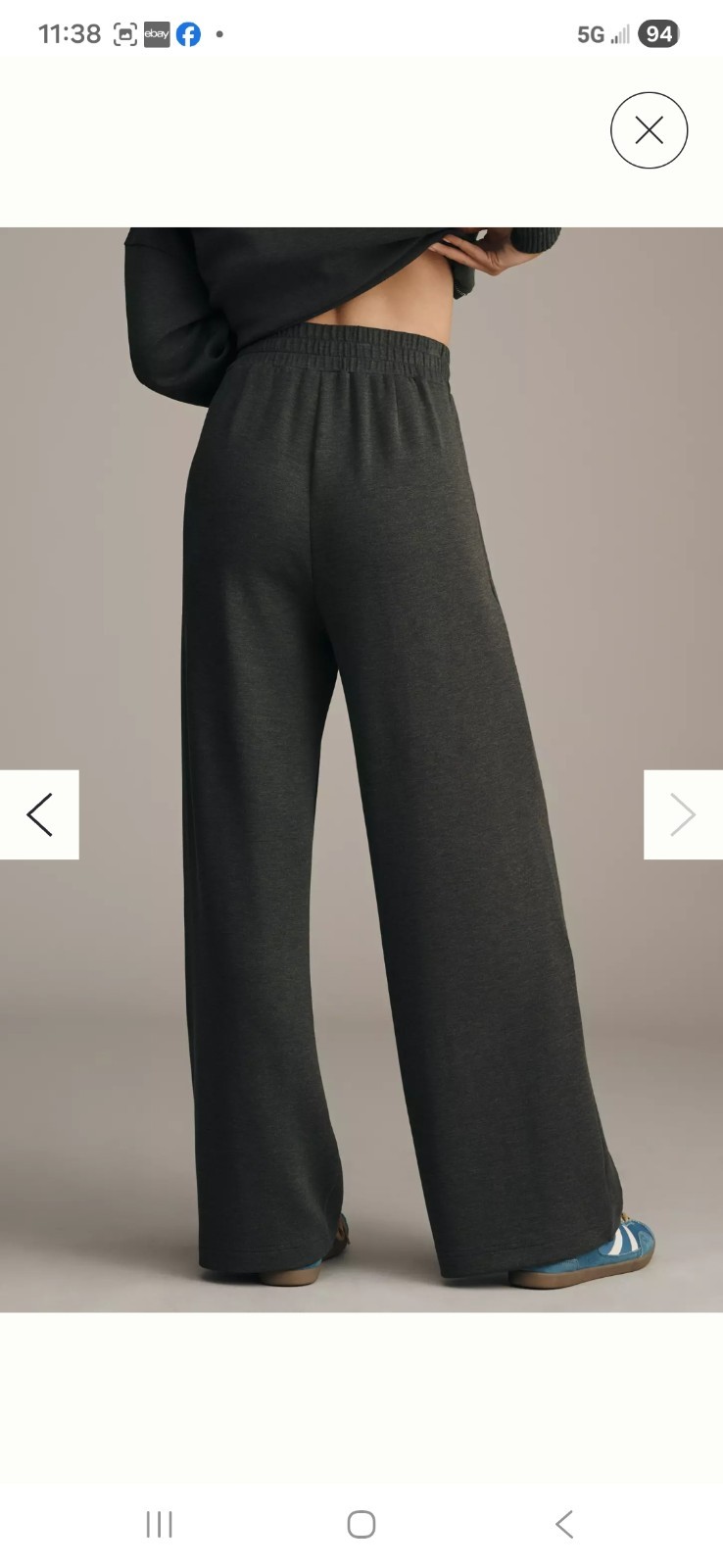Varley The Extra Wide Leg 29.5 Inch Pants ANTHROPOLOGIE M Olive Marl NWT