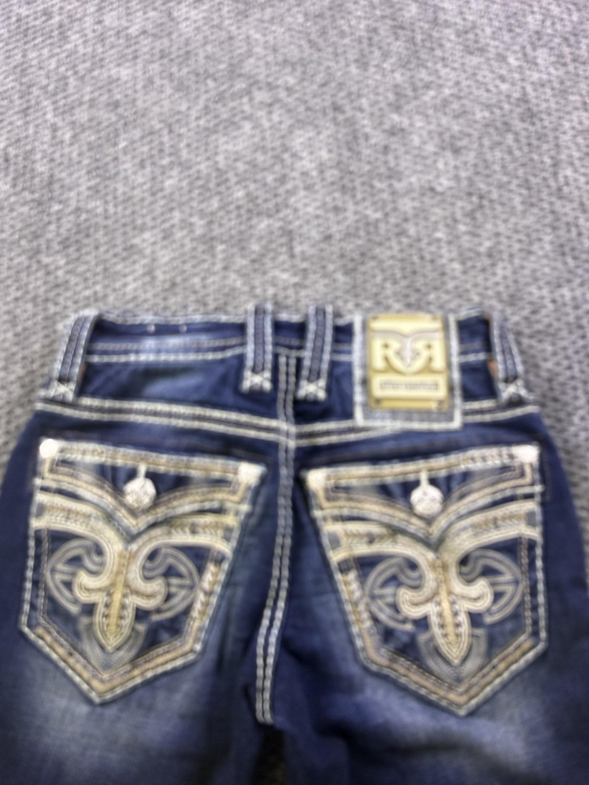 Rock Revival Jeans Womens 28 Blue Yowah Slim Boot Bootcut Distressed Embroidered