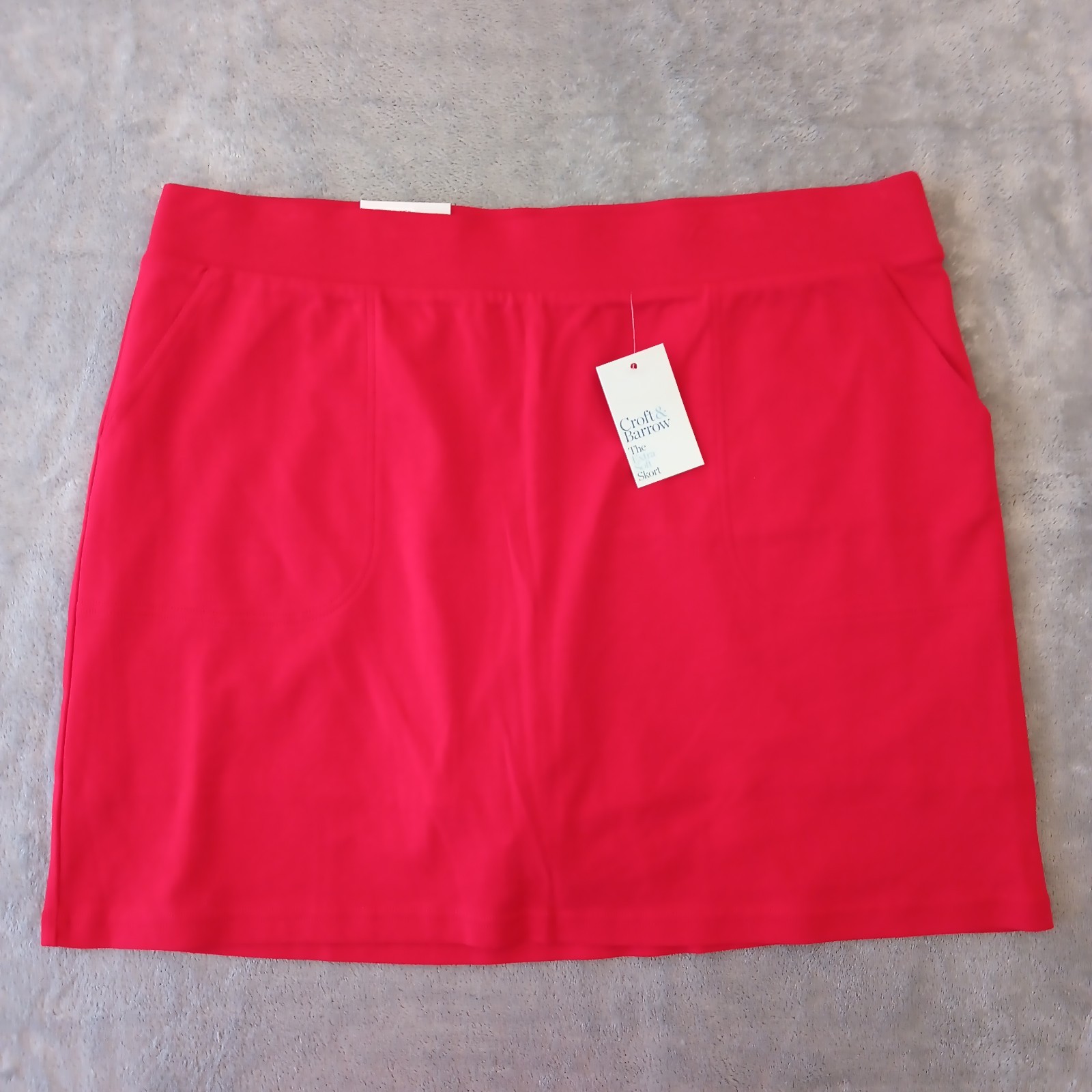 Croft & Barrow Skort XL Short Red Pull On Pockets Stretch Cotton New