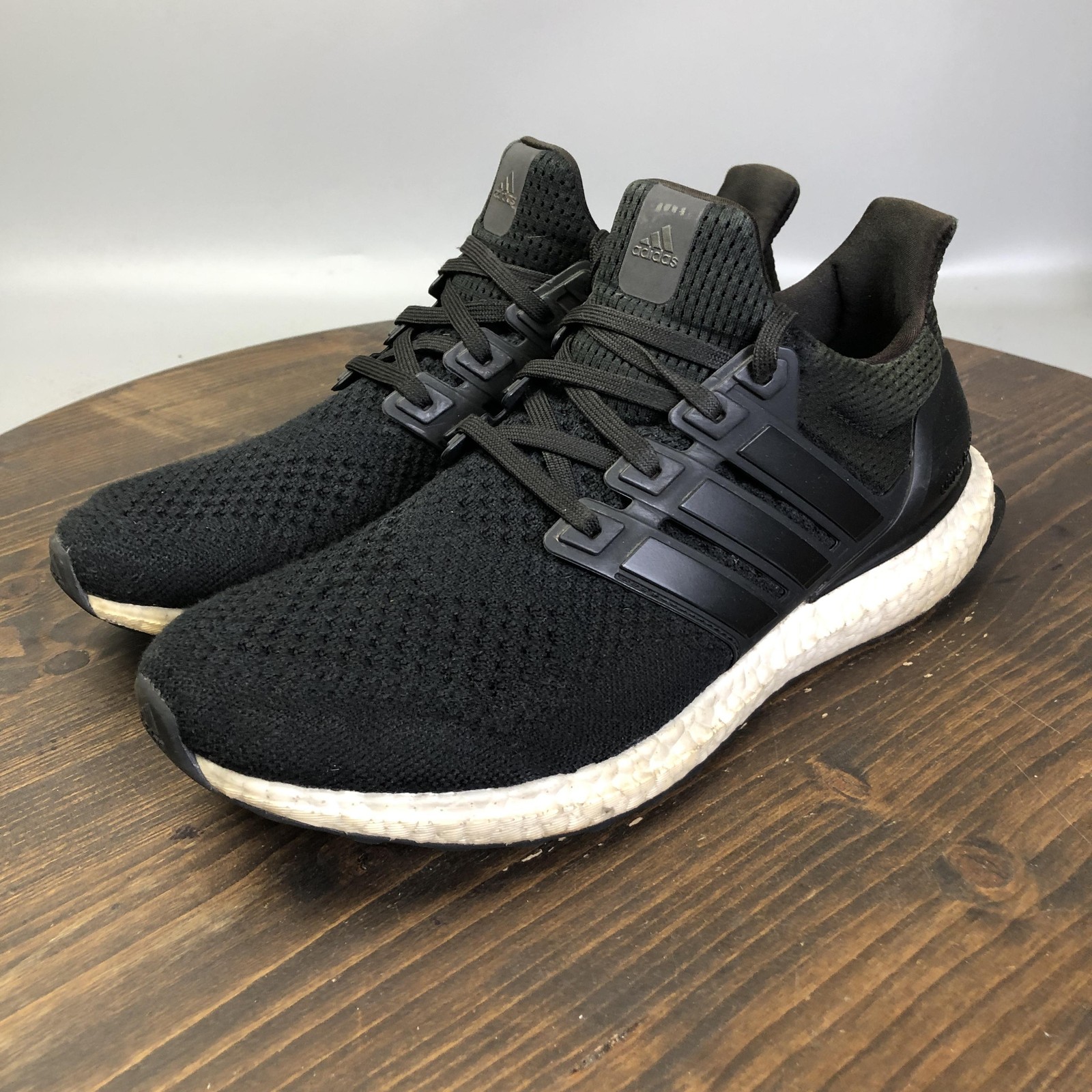 Adidas UltraBoost 1.0 Shoes Mens Size 9.5 Black Knit Running Sneakers HQ4201