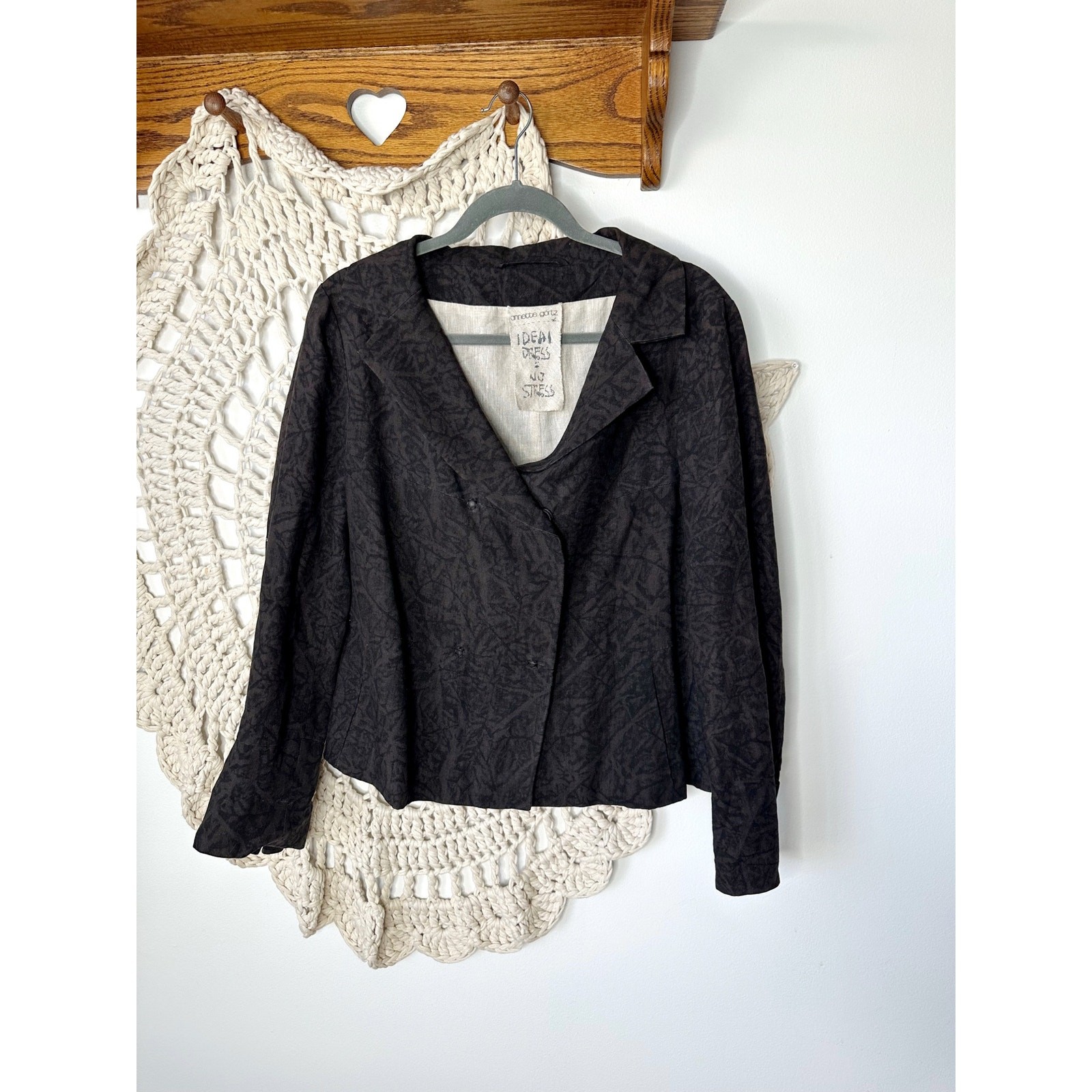 Annette Gortz Linen Avant Garde Lagenlook Oversized Jacket Size EU 36 US 4