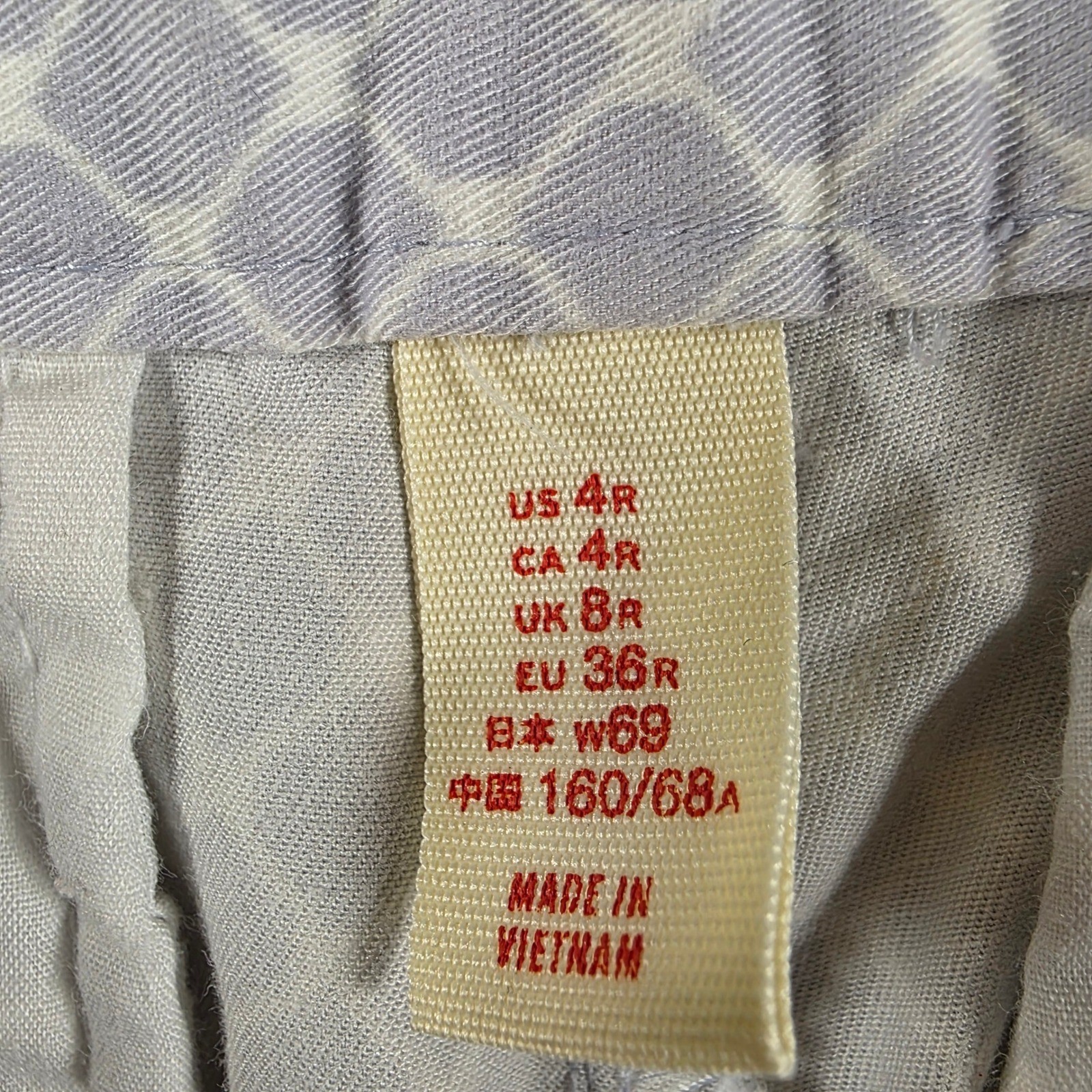 Khakis by GAP Slim City Pants Womens 4R Purple White Geometric Lattice Trousers