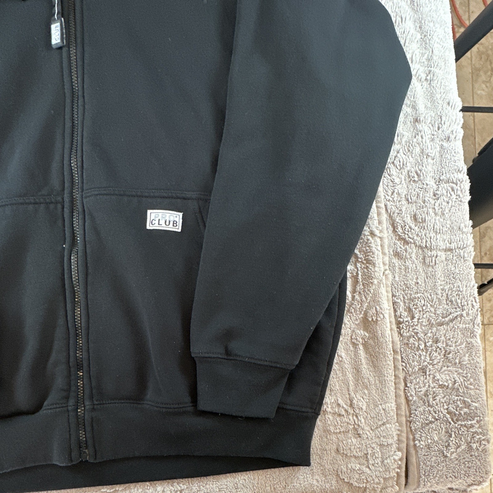 Pro Club Men’s Heavyweight Full Zip Hooded Hoodie w/ Pockets Black XL
