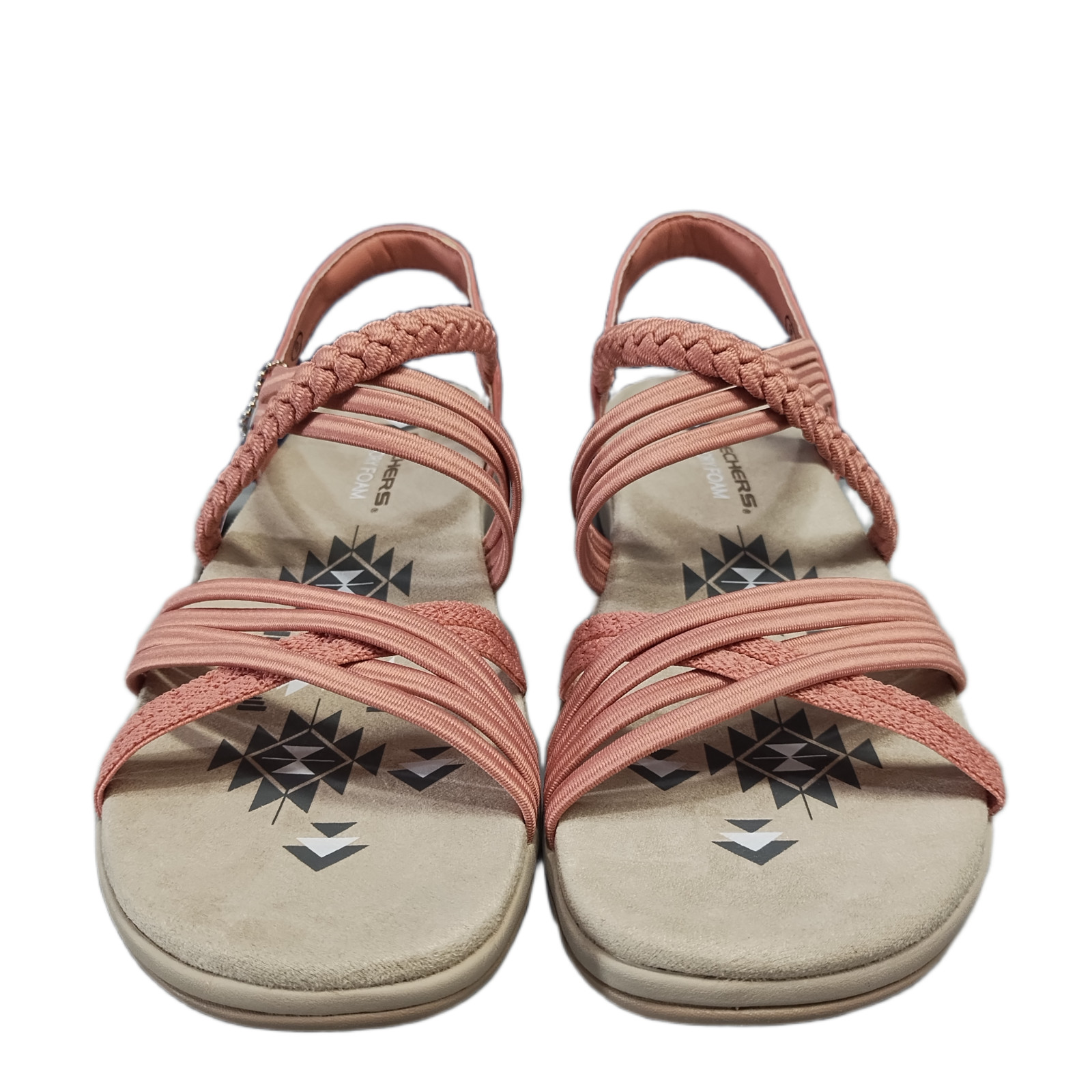 Skechers Reggae Slim-in-Love Sandals Womens US 9 Pink Stretch Fit Memory Foam