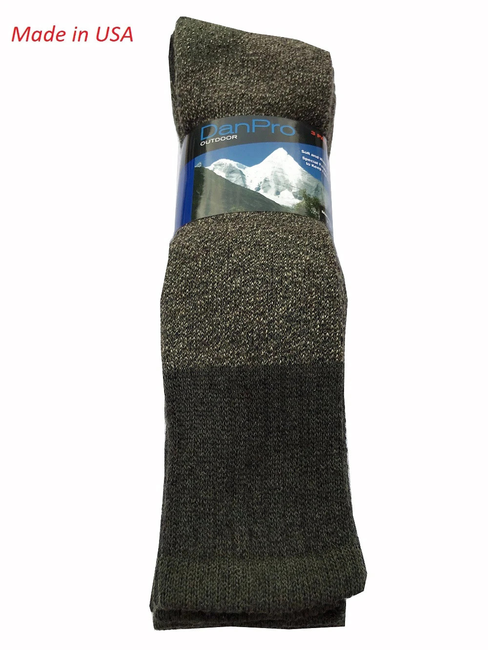 DanPro Men’s OUTDOOR WOOL SOCKS Over The Calf & Heavy Duty Made in USA