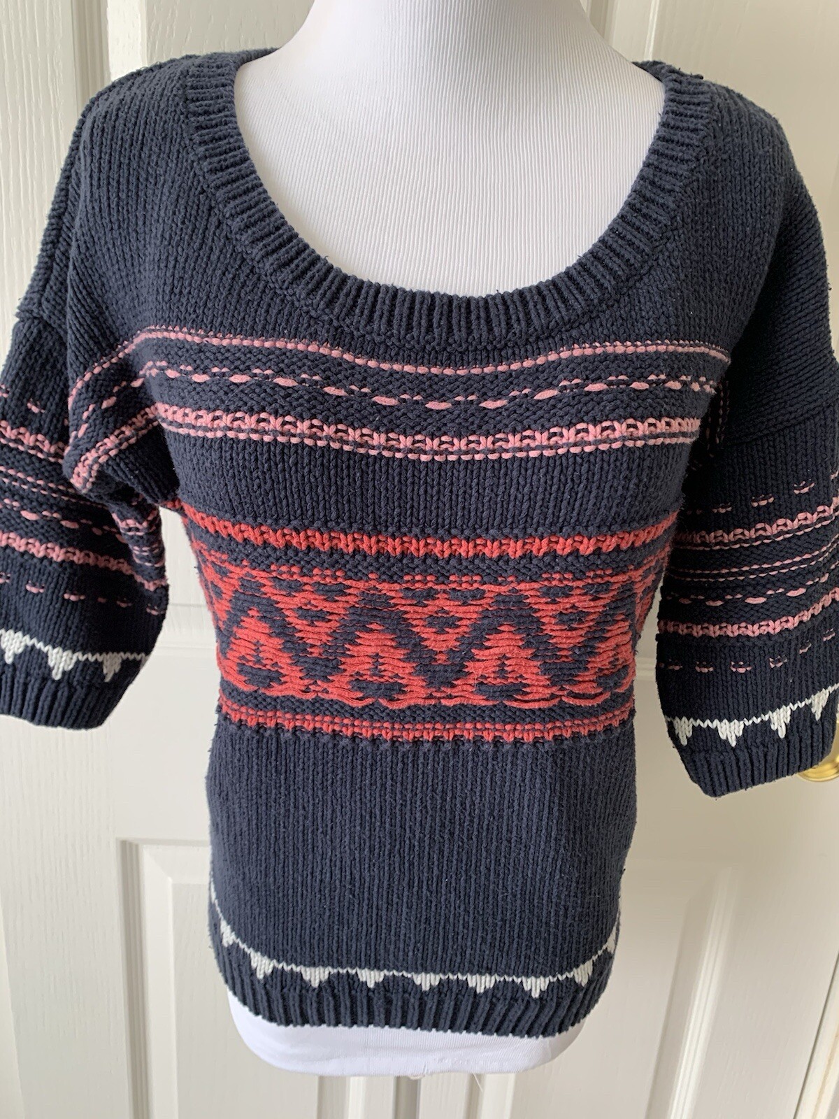 AMERICAN EAGLE PRETTY COTTON ACRYLIC BLEND SHORT SLEEVE SWEATER – SIZE S