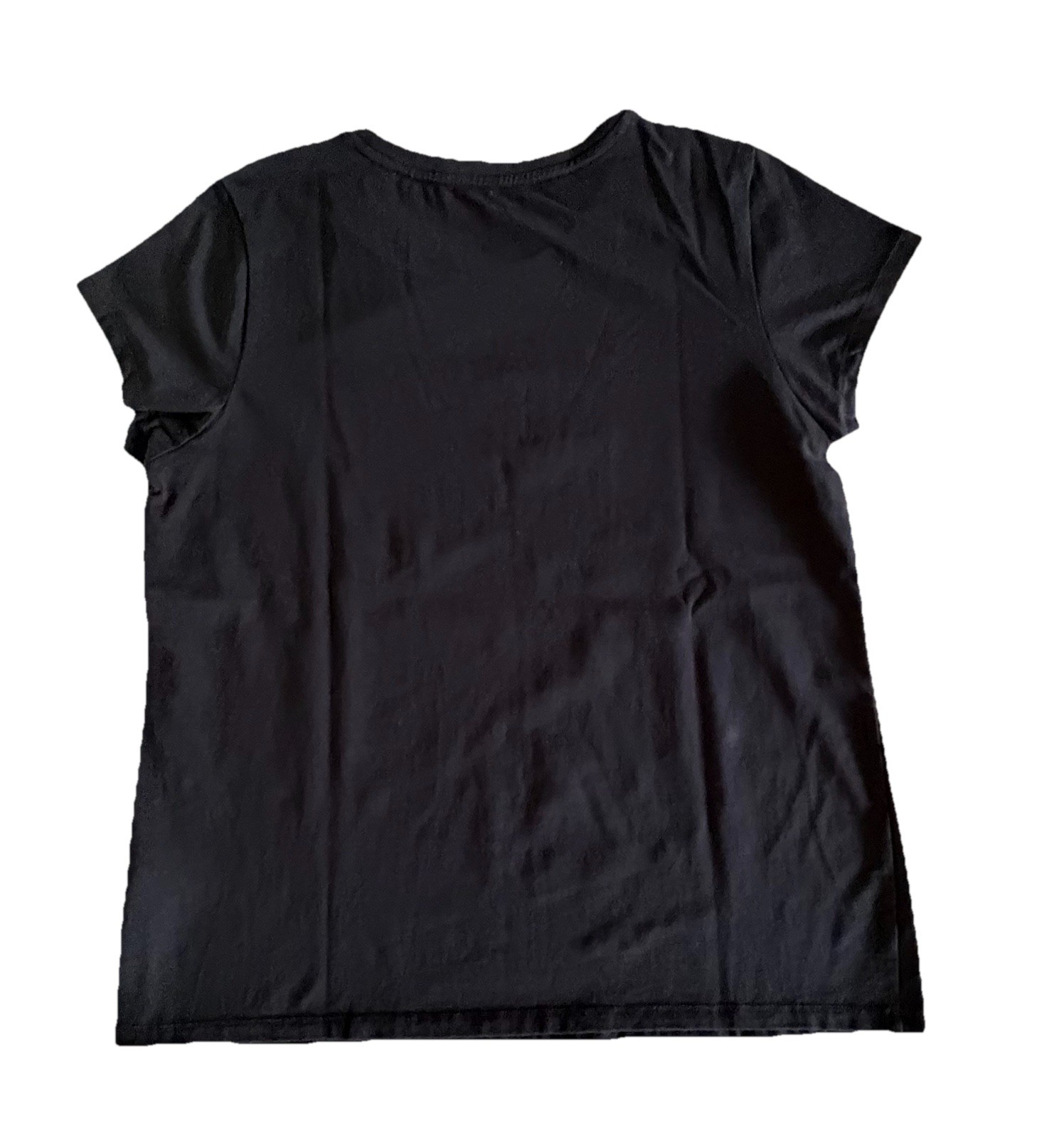 Calvin Klein T Shirt Womens Large Black Rhinestone Studded Logo Graphic Tee L