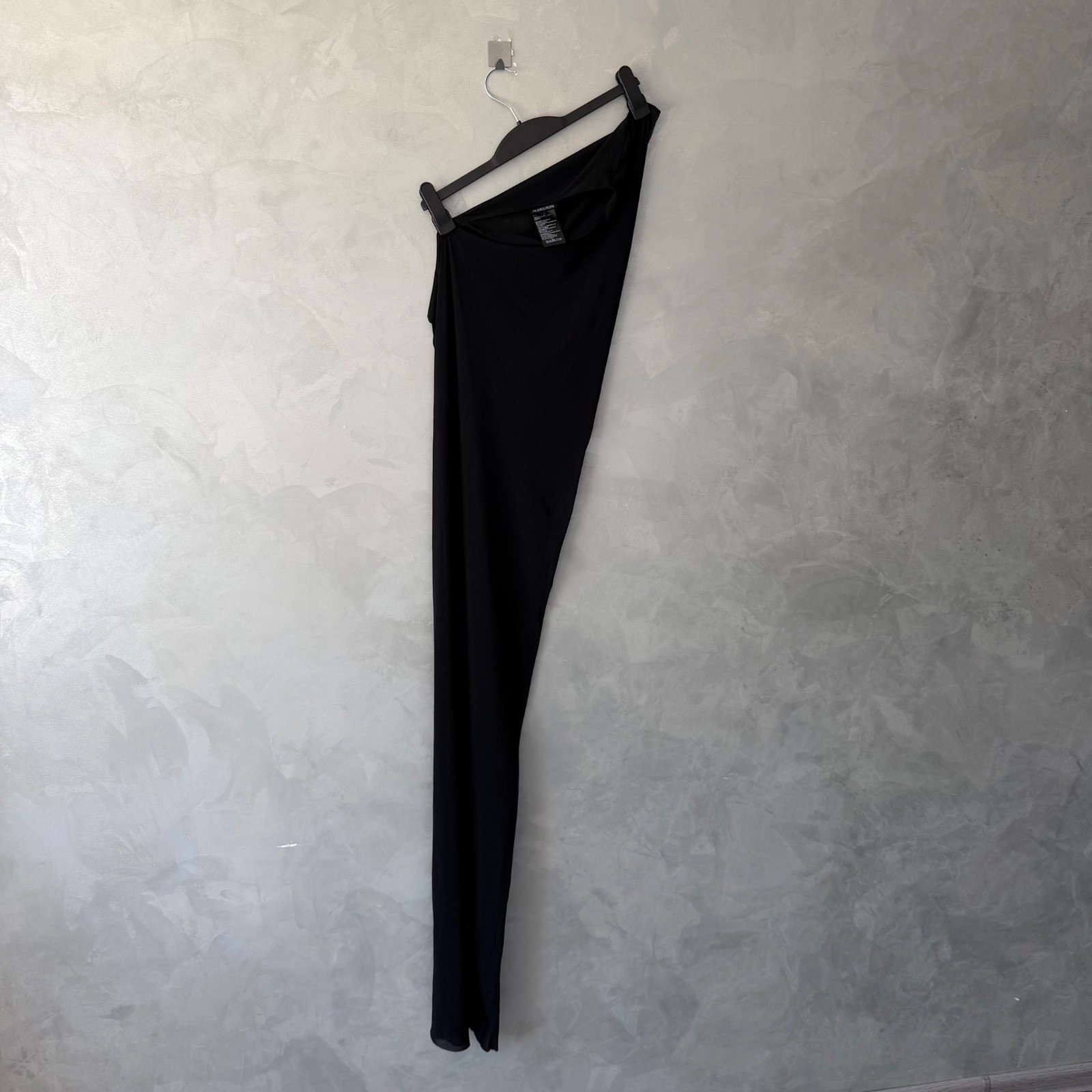 Ann Demeulemeester Black Asymmetric Mesh Maxi Dress