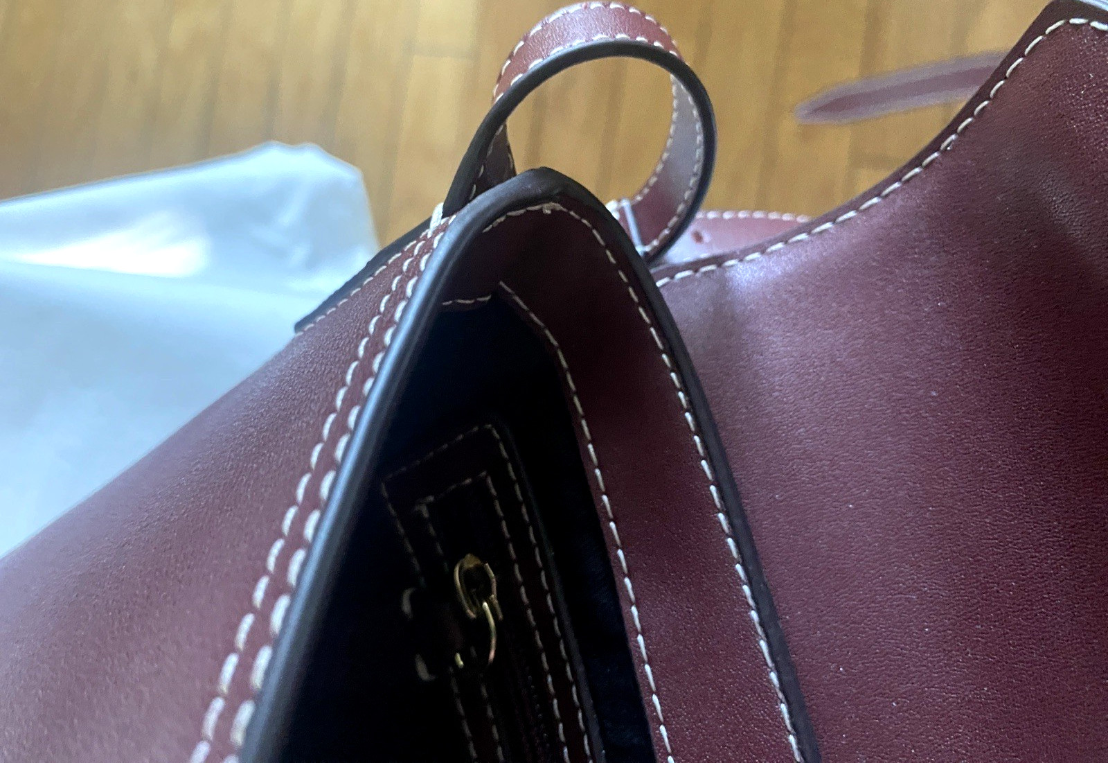 NEW Calvin Klein Crossbody Bucket Bag Statement Series Leather Lock Walnut GOLD
