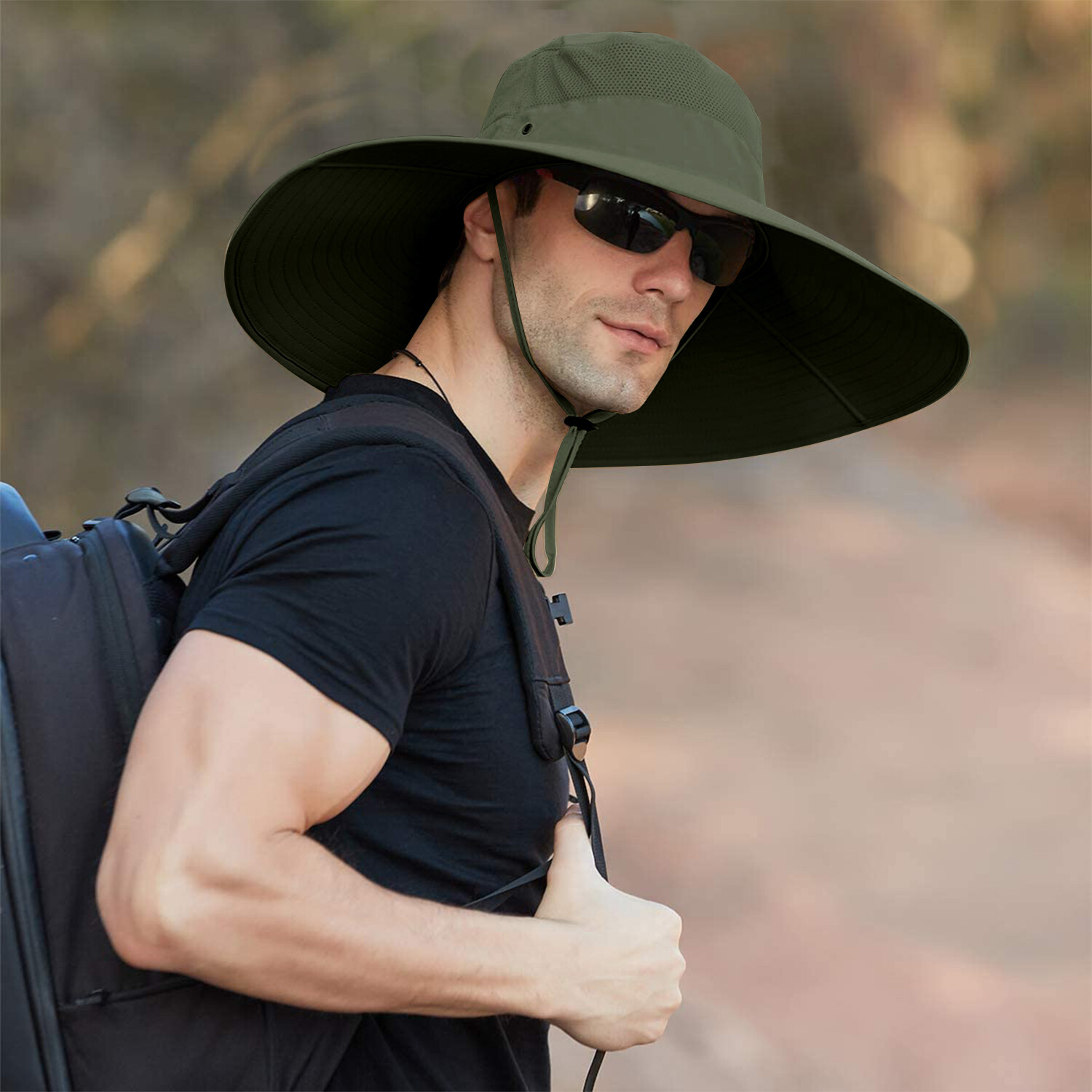 UPF50+ Wide Brim Sun Hat with Neck Flap – Perfect for Hiking, Safari & Beach USA