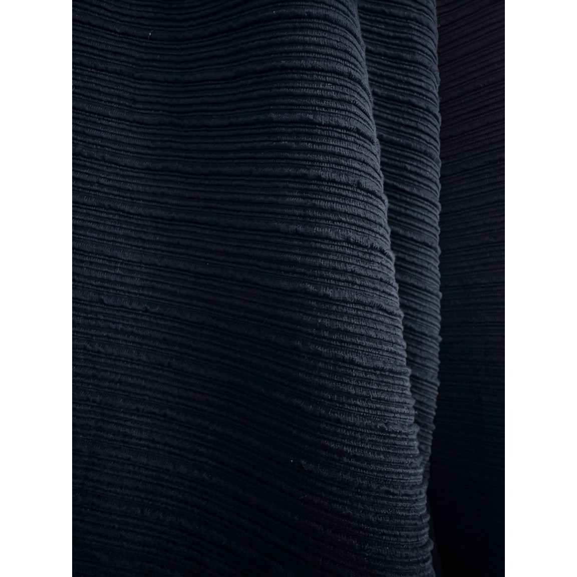 Tahari T Black Ribbed Open Front Cardigan Longline Structural Knit Jacket XS
