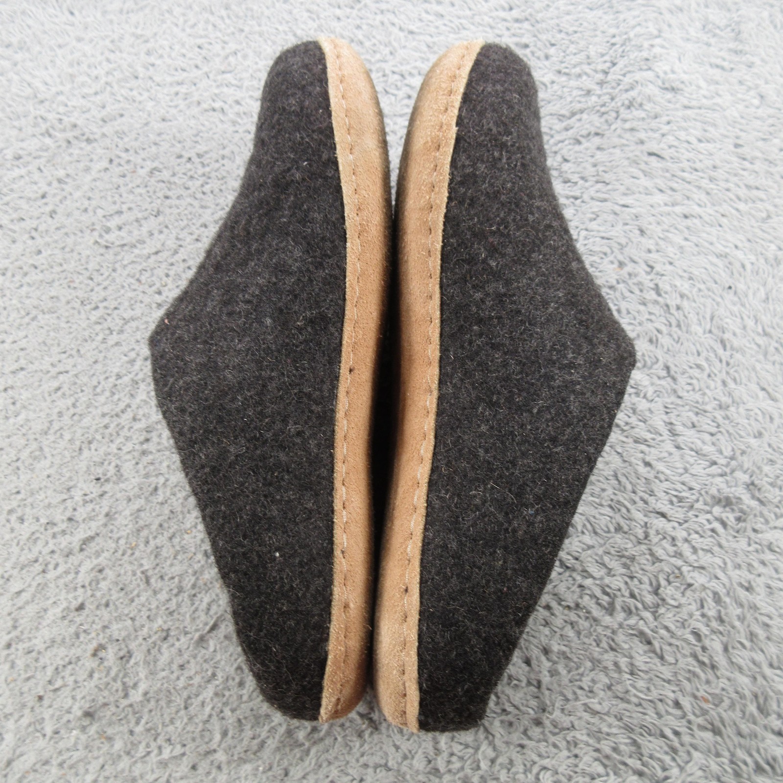 Woolfit Slippers Womens Size 8 Gray Wool Felt Clog Slip On House Shoes Comfort