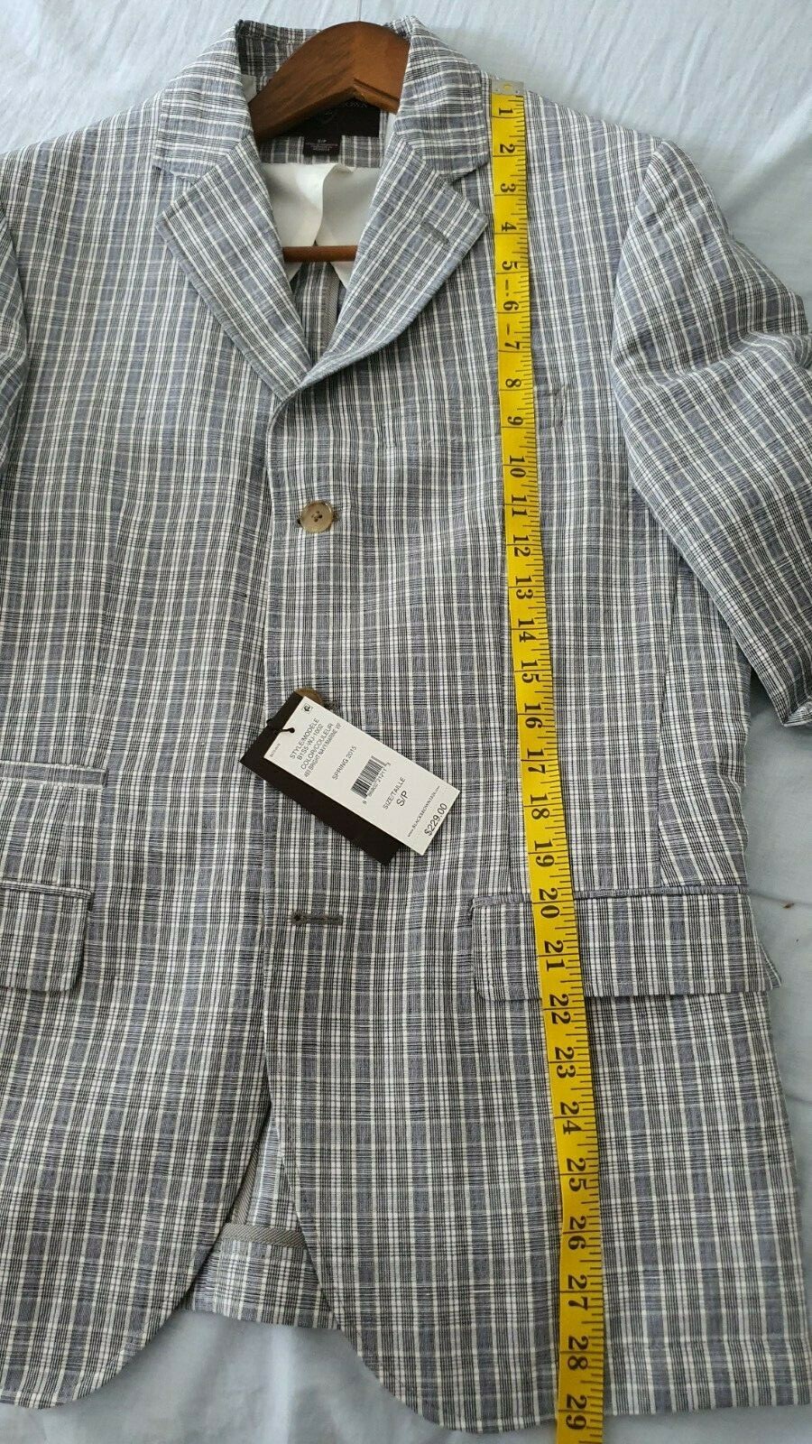 Black Brown 1826 Bright Navy Stripe Mens Linen Jacket Coat Size S MSRP 229 NYC