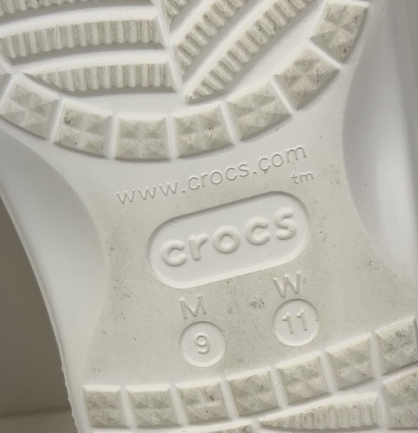 CROCS Baya Slide Sandals True Strap Ventilated Logo Slip On Men’s 9M 11W White