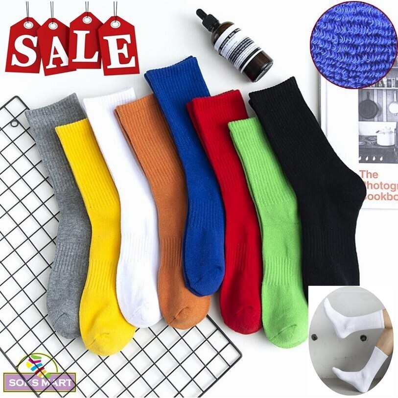 Quality CANDY GREEN Cotton Crew Socks for Unisex Smooth Toe Seam Socks