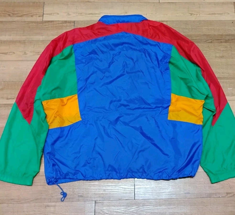Vintage 80’s 90’s Nike Windbreaker Jacket, Color Block Full Zip XXL
