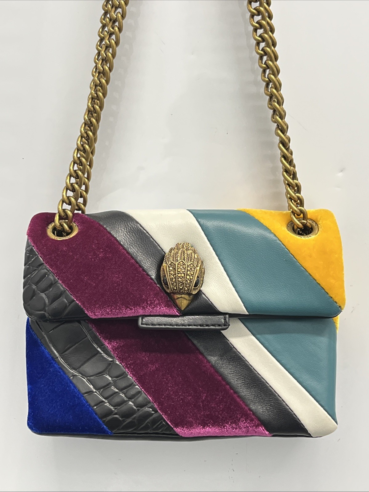 Kurt Geiger Multicolor Colorblock Shoulder Bag Gold Chain Strap