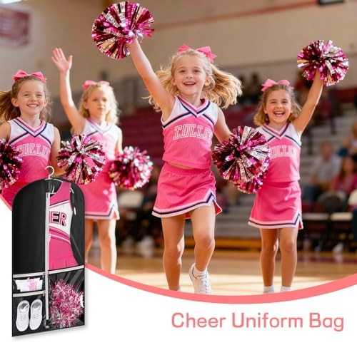 Costume Dance Garment Bag with 3 Clear Zipper Pockets for Suits Dress Cover,