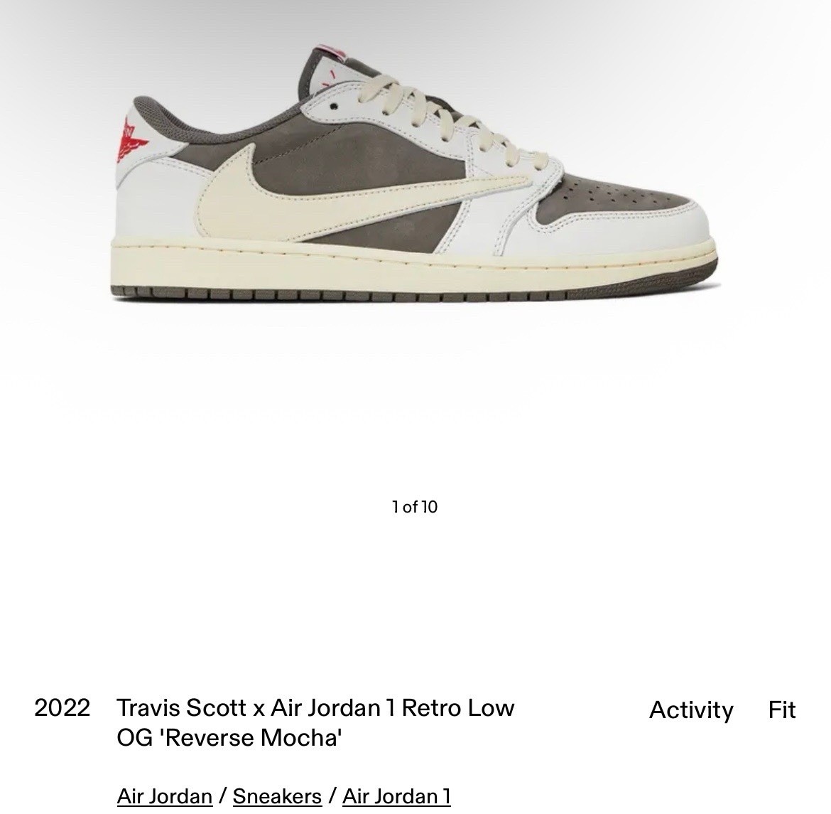 Nike Air Jordan 1 Retro Low OG x Travis Scott “Reverse Mocha” Men’s Size: US 8