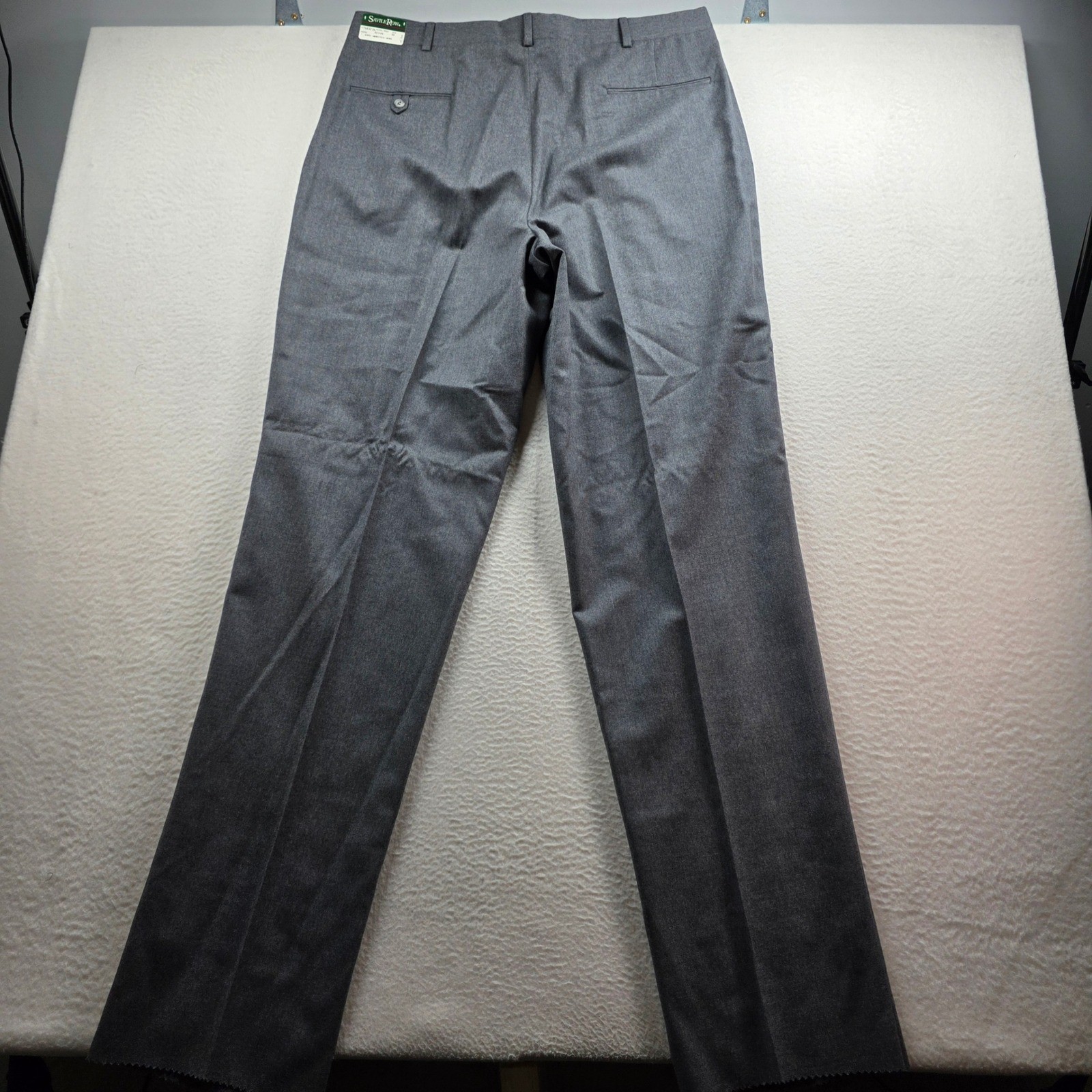 Savile Row Dress Pants Mens 38 Gray Pleated 100% Worsted Wool Made in USA Devon