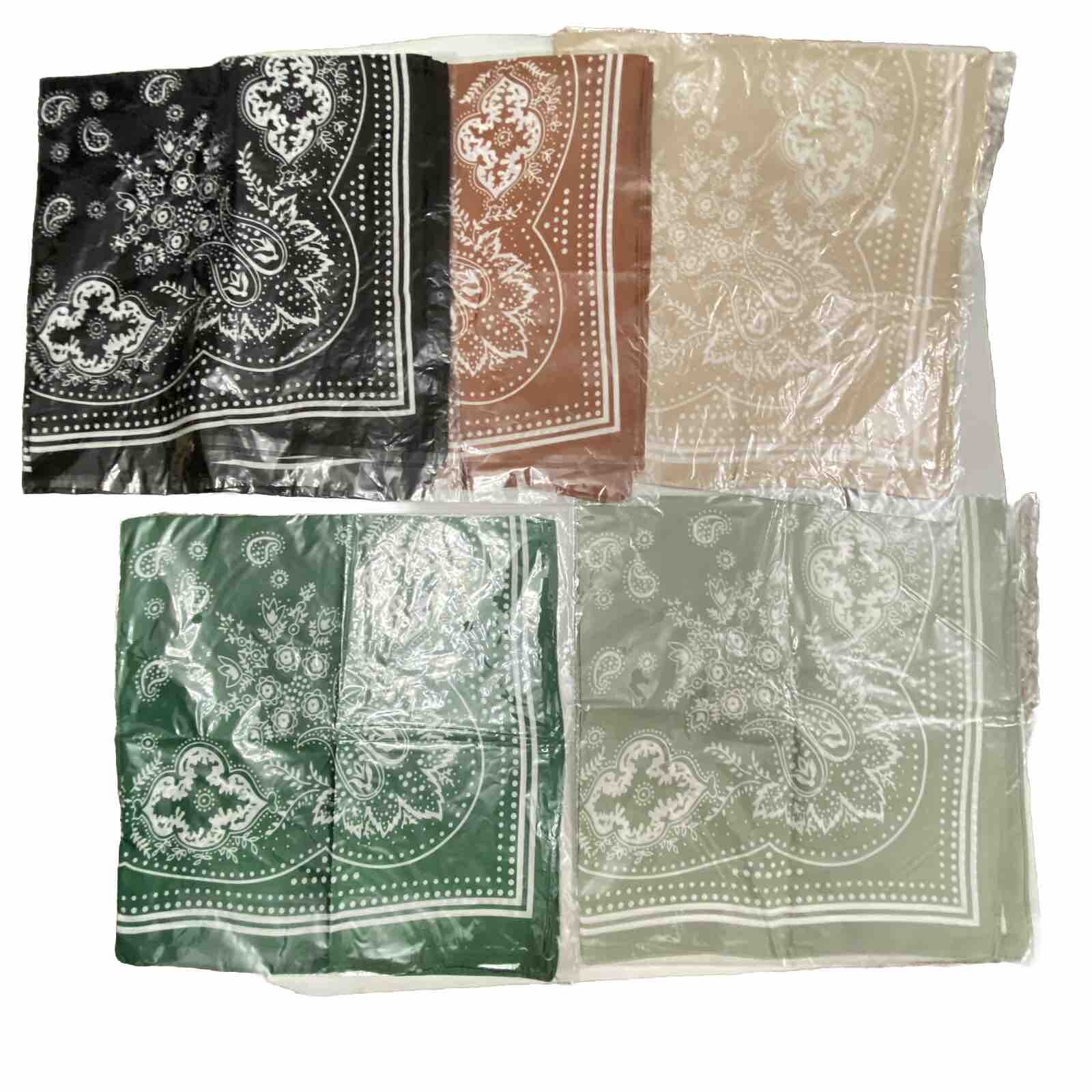 1 Pc Square Satin Scarf Silk Feel Neckerchief Bandanna Head Neck Wrap Floral 27″
