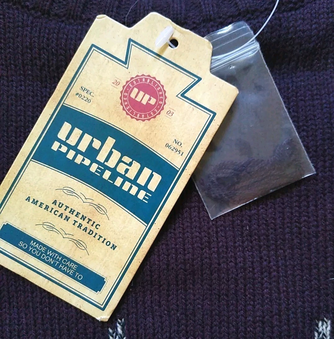 Urban Pipeline Sweater Mens Size Medium Buck Deer Burgundy Gray Pullover Holiday