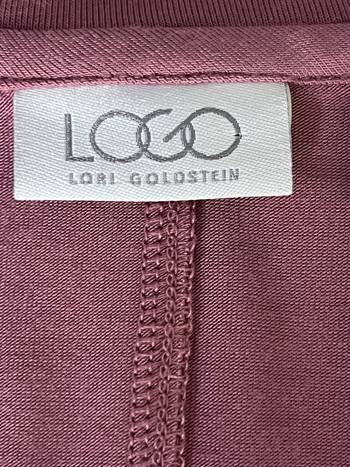 LOGO Lori Goldstein Women Stretchy Knit Layered Drapey Tunic Pink Mustard Size S