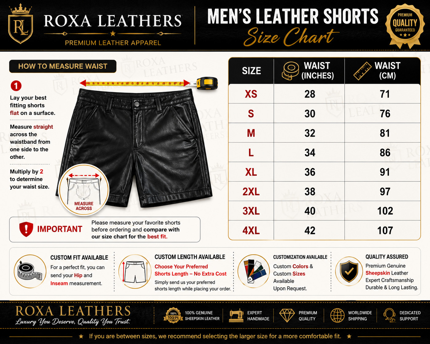 Utility Cargo Leather Shorts Men Black Genuine Sheepskin Zip Pocket Biker Soft
