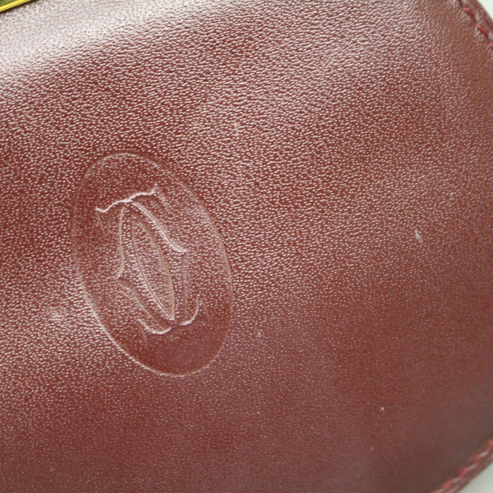 Cartier Vintage Coin Case Gama-guchi Leather Bordeaux Burgundy Coin Case 114