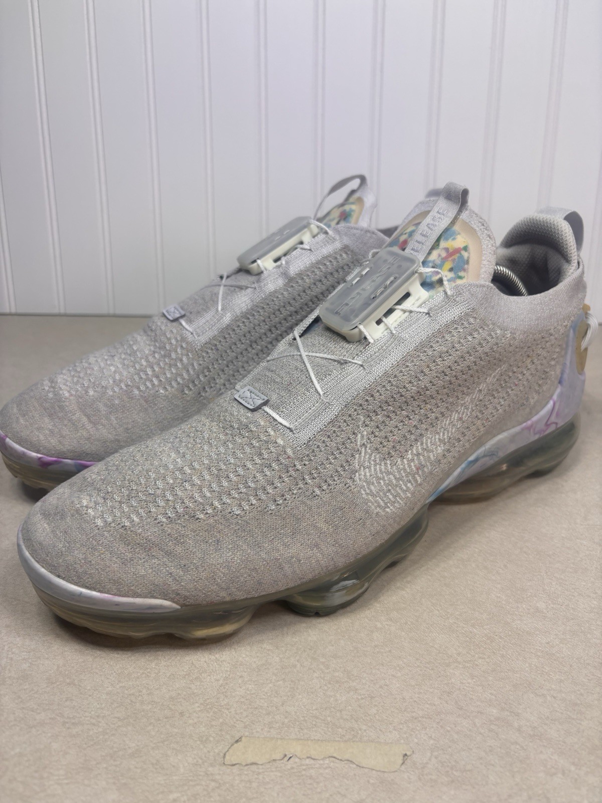 Size 13 Nike Air VaporMax 2020 Flyknit Summit White Mens Sneaker CJ6740-100