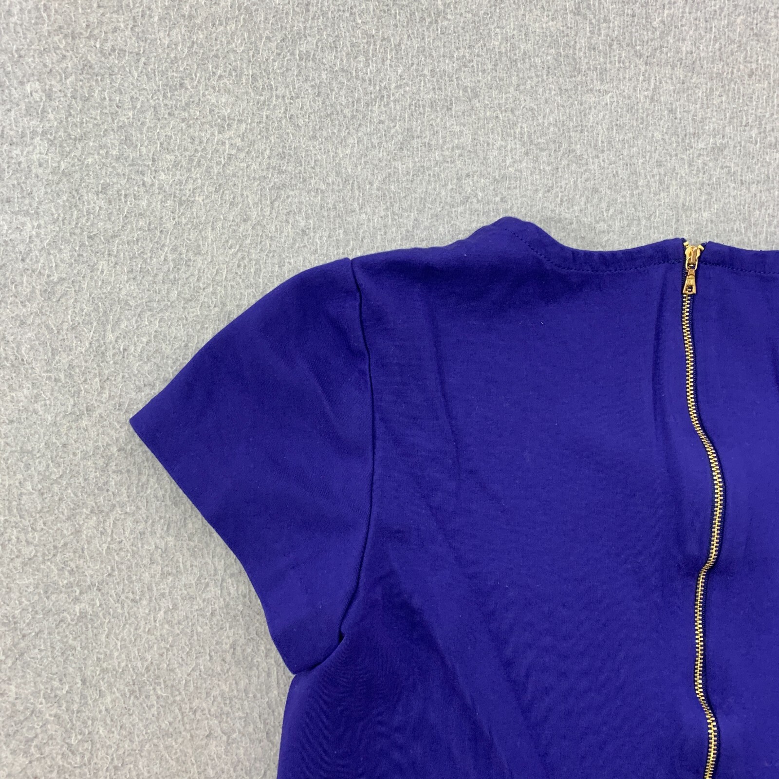 Trina Turk Top Womens Size 12 Blue Stretch Crop Zipper Closure