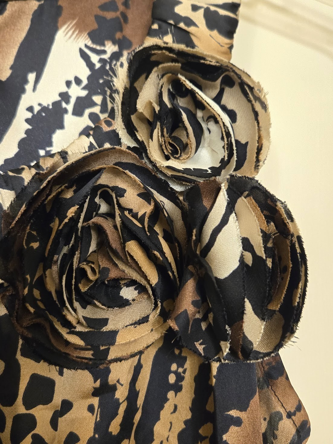 NWT B Wear Embellished Leopard Animal Print Brown Black Blouse – Women’s Size L