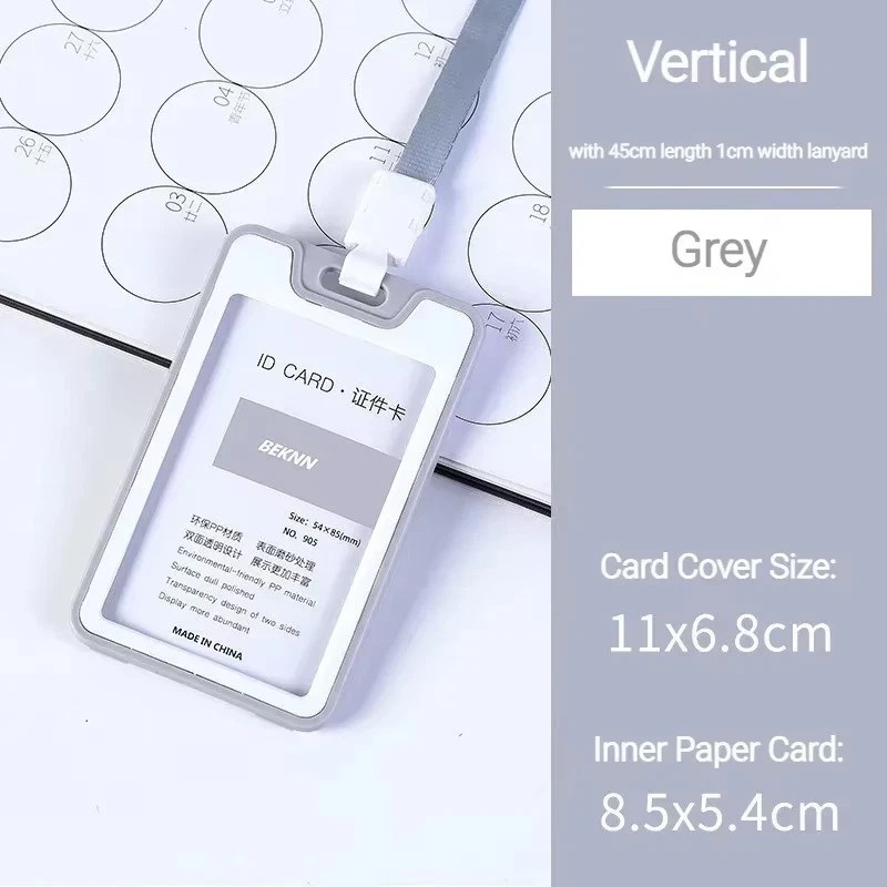 ID Badge Holder Double-Sided Windows Clear Vertical Card Holder with Lanyard