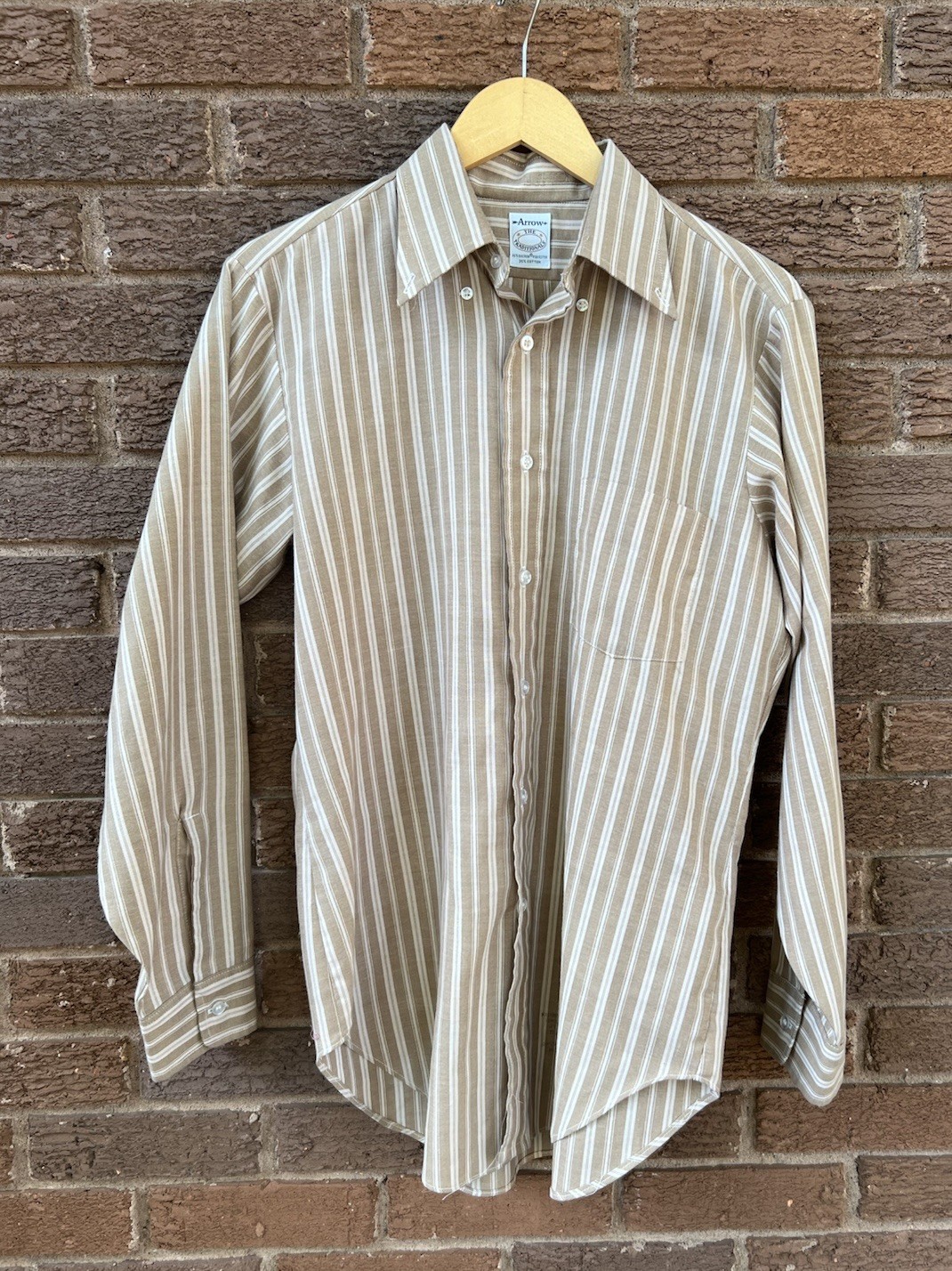 Vintage Arrow Tan Shirt Mens XL PEARL snap Men’s Western
