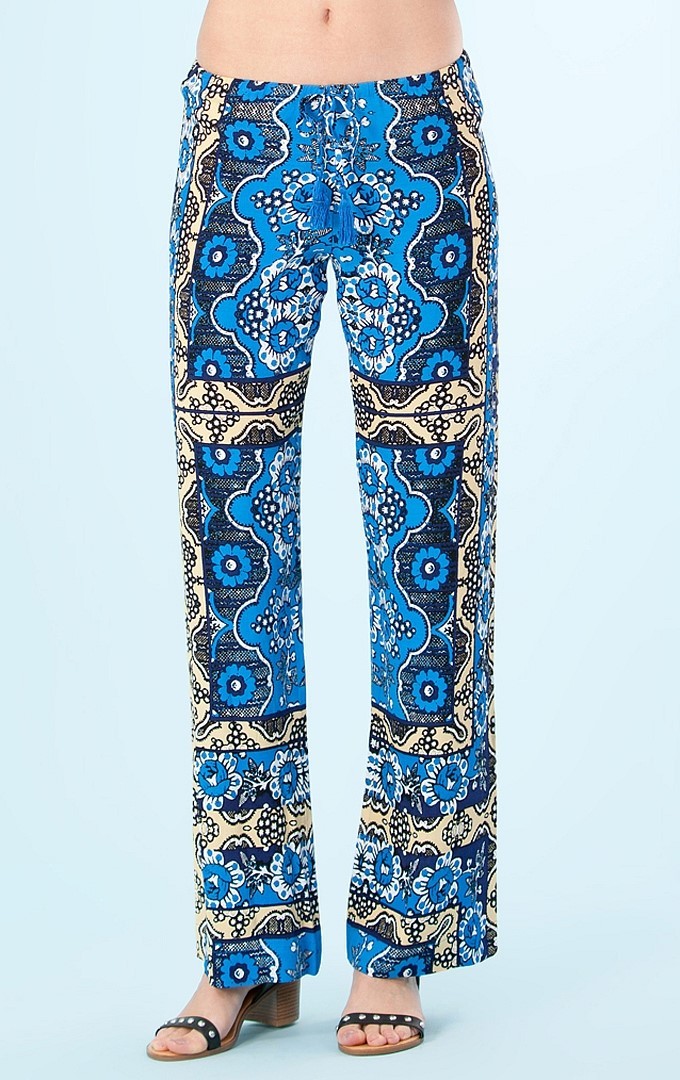 Hale Bob Floral Print Pants XS S Blue Green Pink NWT 6ARF8334