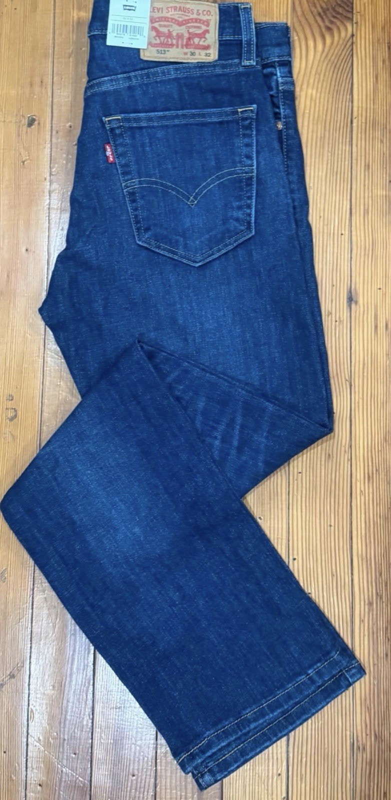 Levi’s Men’s Slim Straight Dark Wash Blue Denim Jeans 5-Pocket Mid Rise