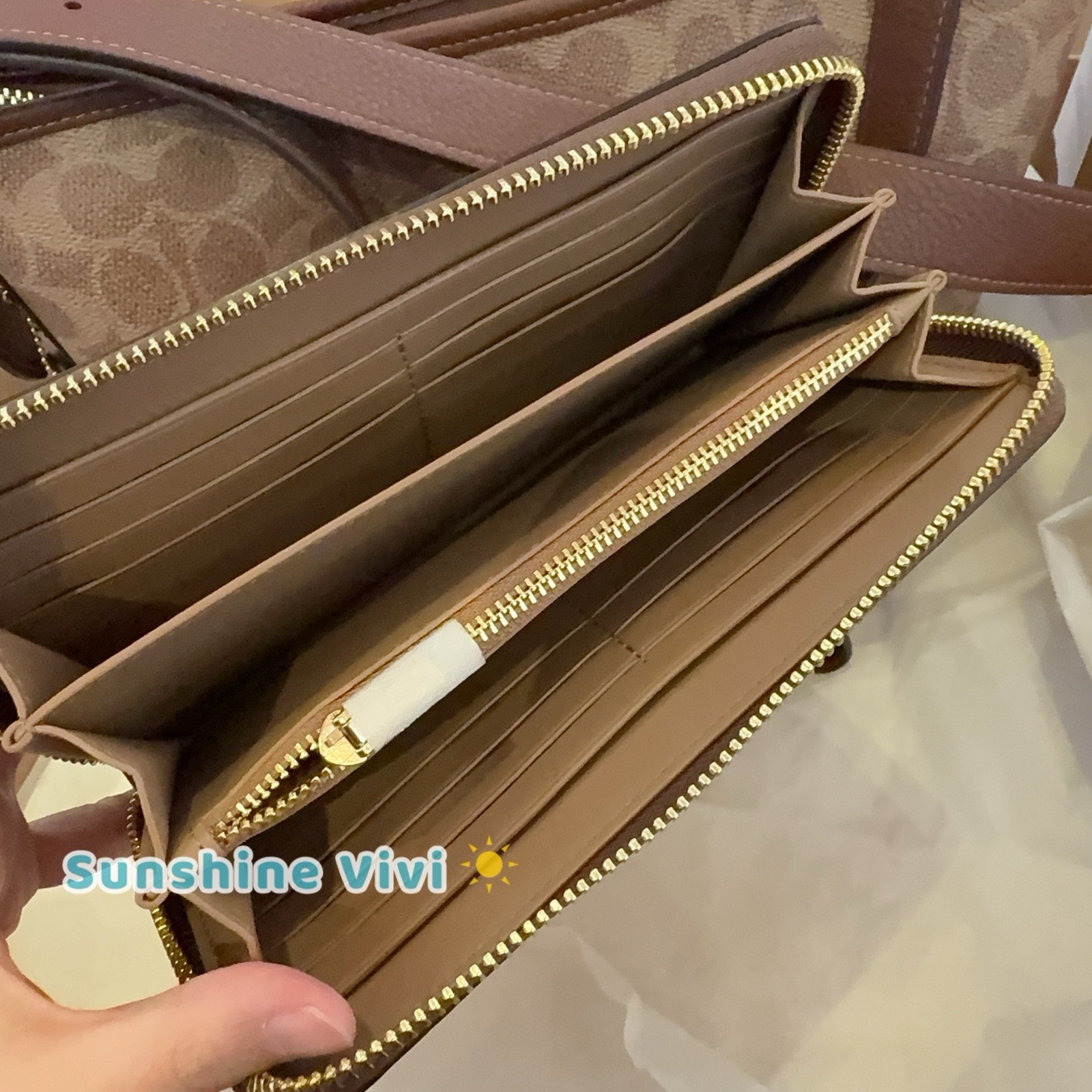 NWT Bundle Coach Jude Duffle Bag CBH20 & CW778 Long Wallet Gold/Tan/Brown Box