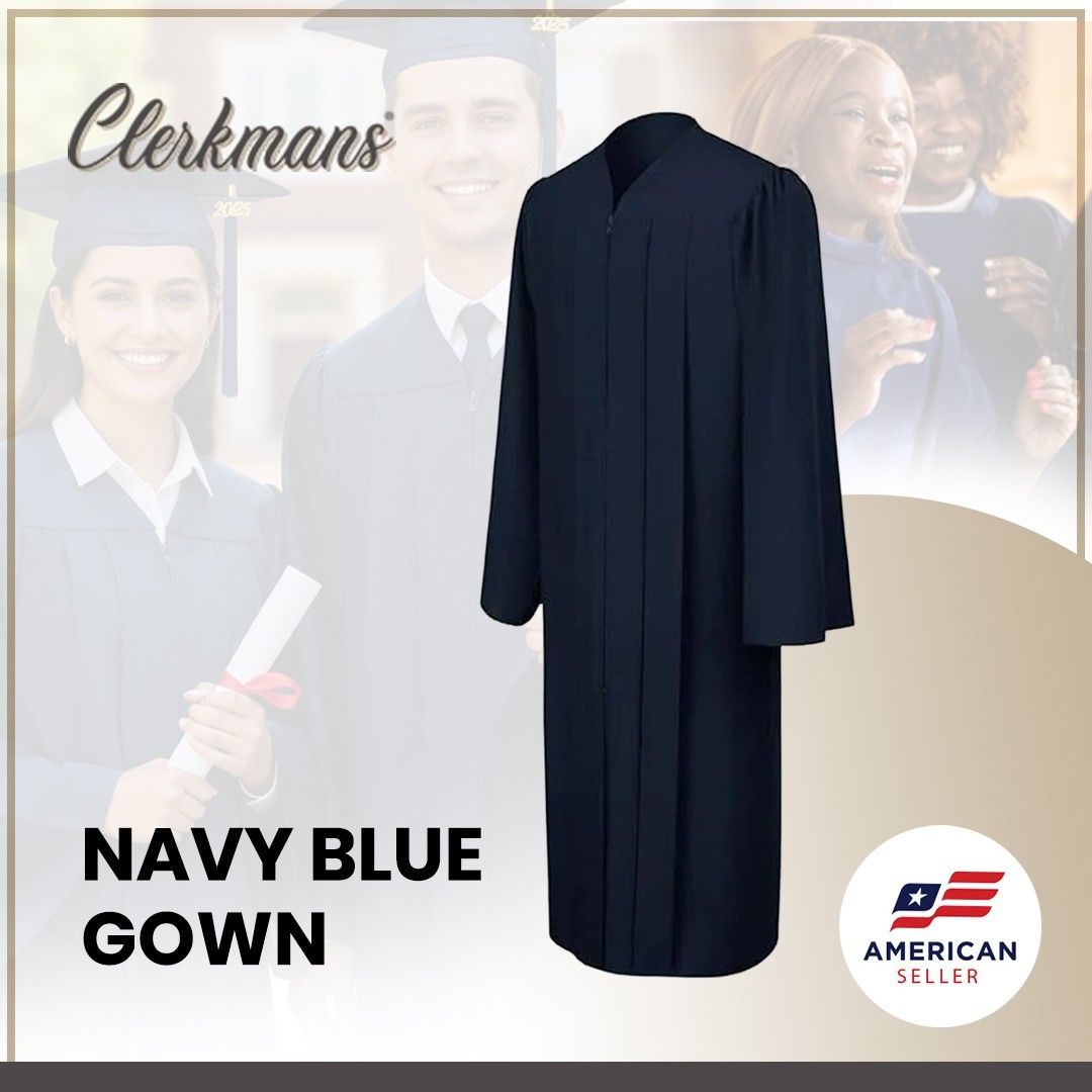 Matte Navy Blue High School/Bachelor Graduation Gown