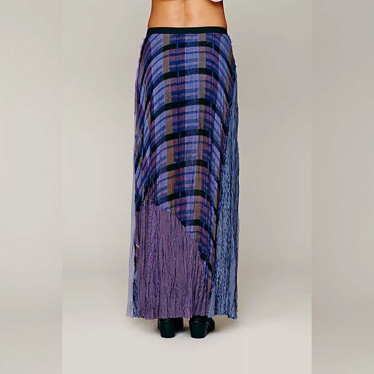 FP One – Free People Plaid Patchwork Maxi – Royal – Size XS
