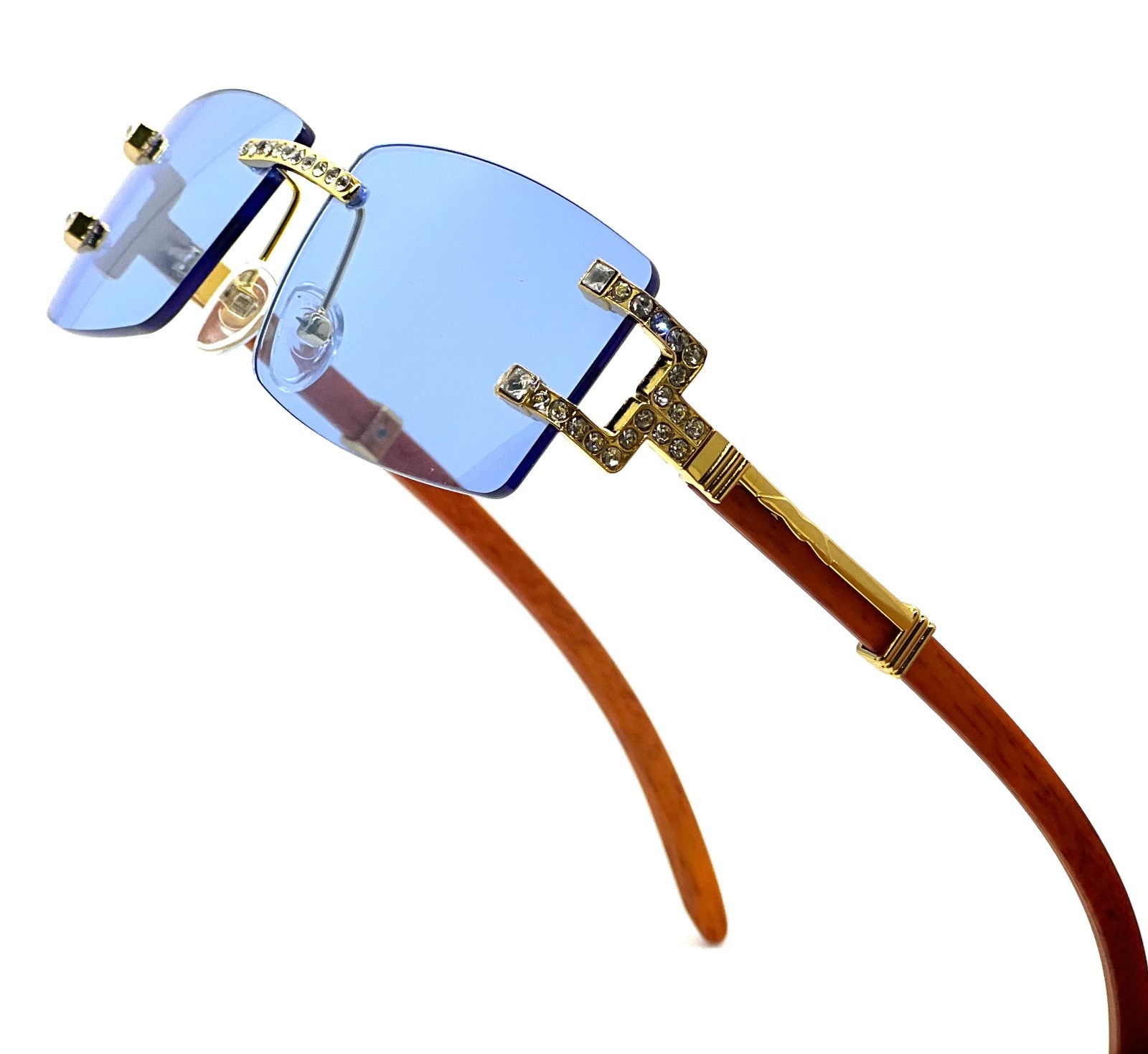 Hip Hop Sunglasses Men Designer Rimless Bling Diamond Shades Classic Rapper New