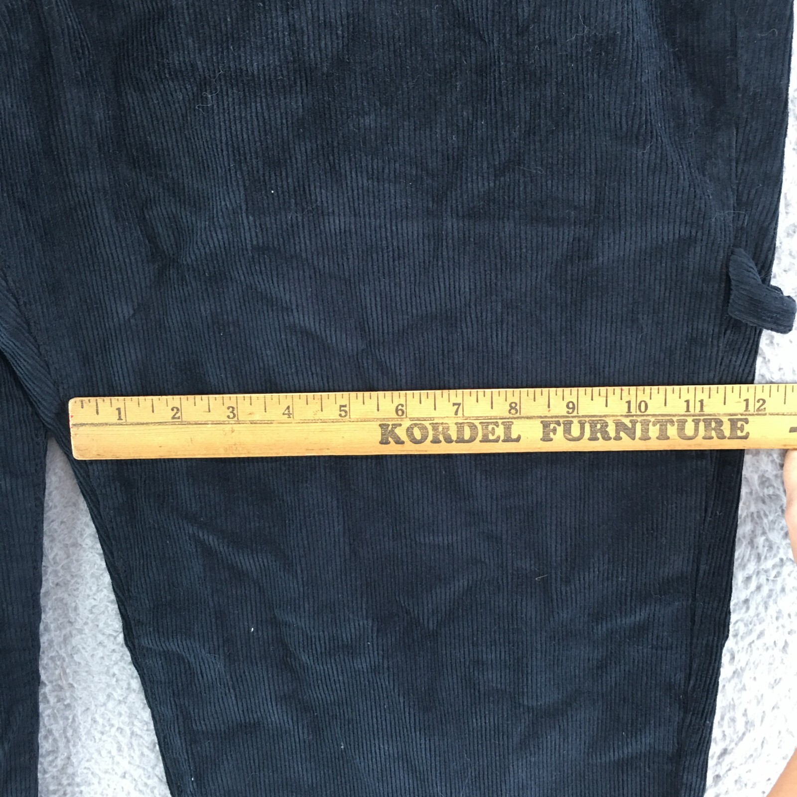 Man BoohooMan Corduroy Carpenter Pants Mens 36 Black Slash Pockets Mid Rise
