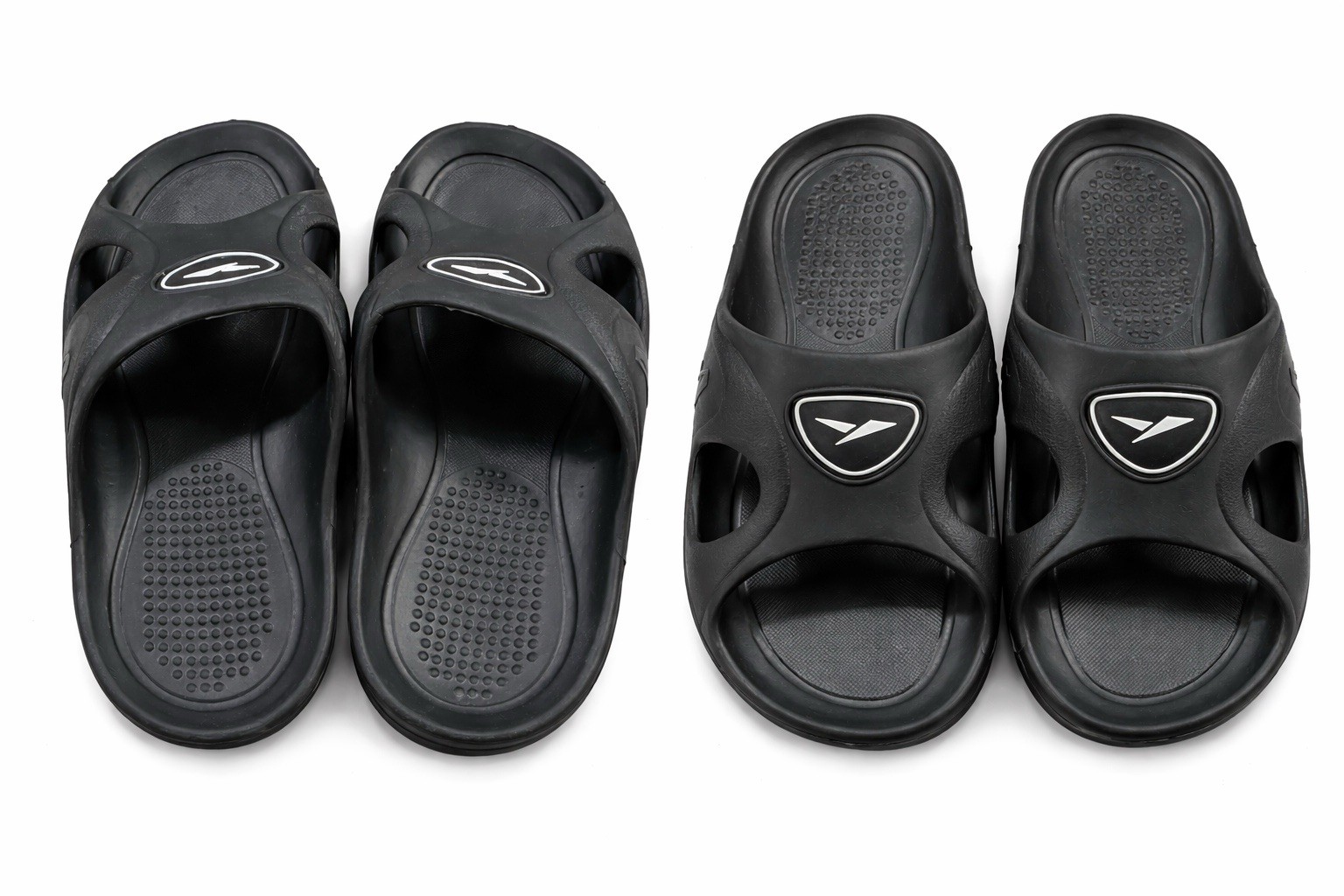 Black Slip On Slide Open Toe Sandals for Men Casual Summer Synthetic Upper