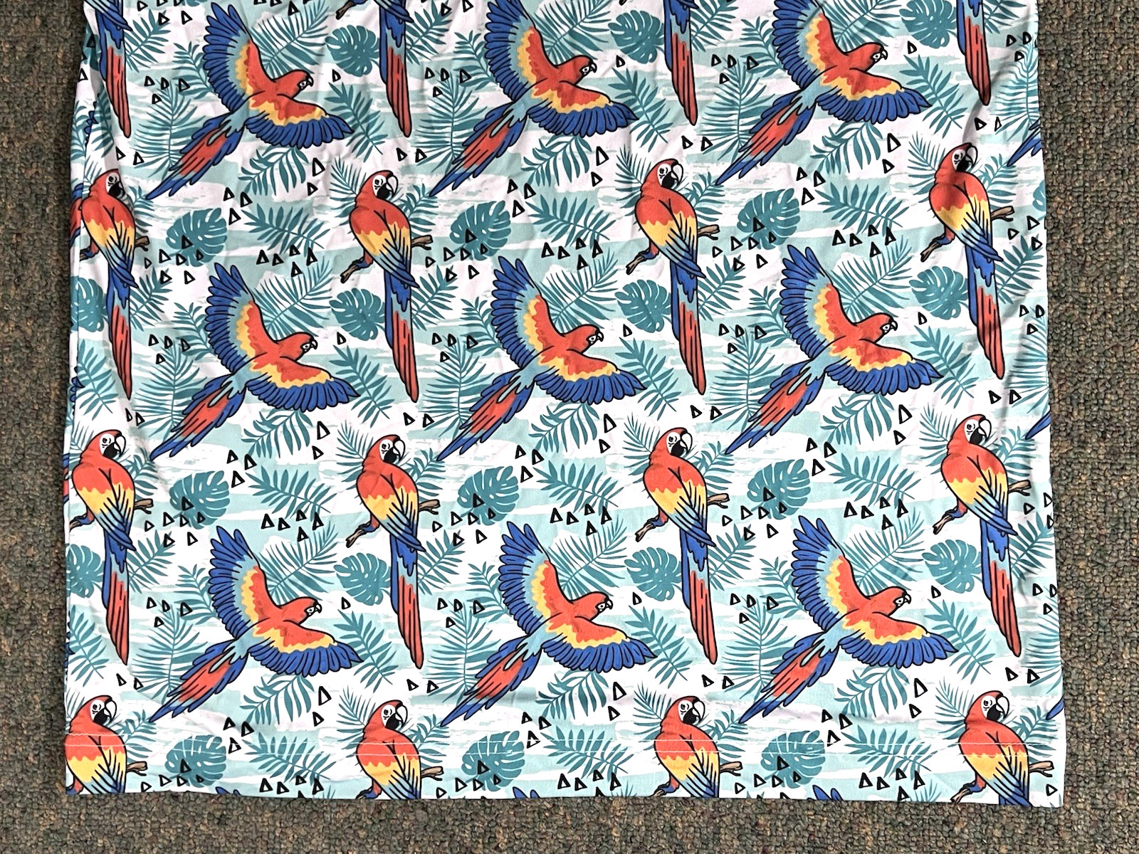 Waggle Golf Polo Shirt Men’s Medium Parrot Floral Tropical Performance Stretch