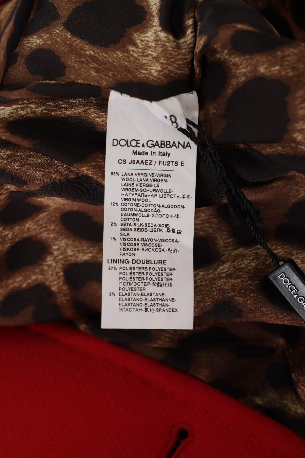 DOLCE & GABBANA Jacket Red Leopard Wool Trenchcoat IT36 / US2 / 2XS RRP $4500