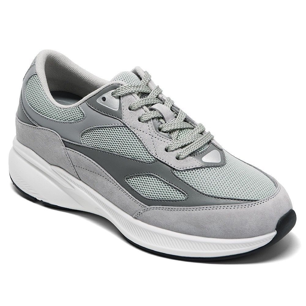 CHAMARIPA 8CM/3.15″ elevator shoes men height increase shoes casual gray sneaker