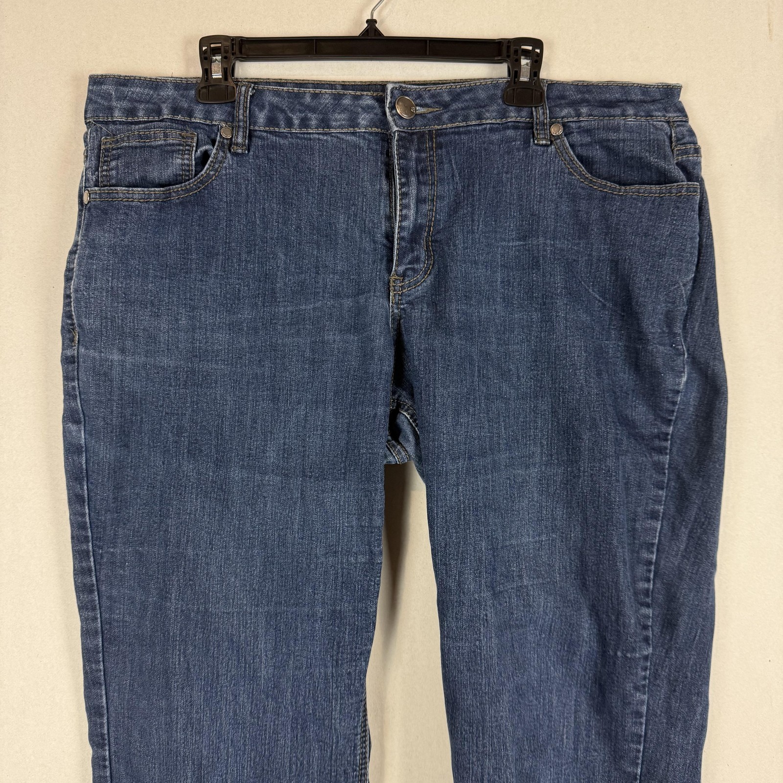 Avenue Denim Jeans Womens 20P Blue Medium Wash High Rise Straight Stretch